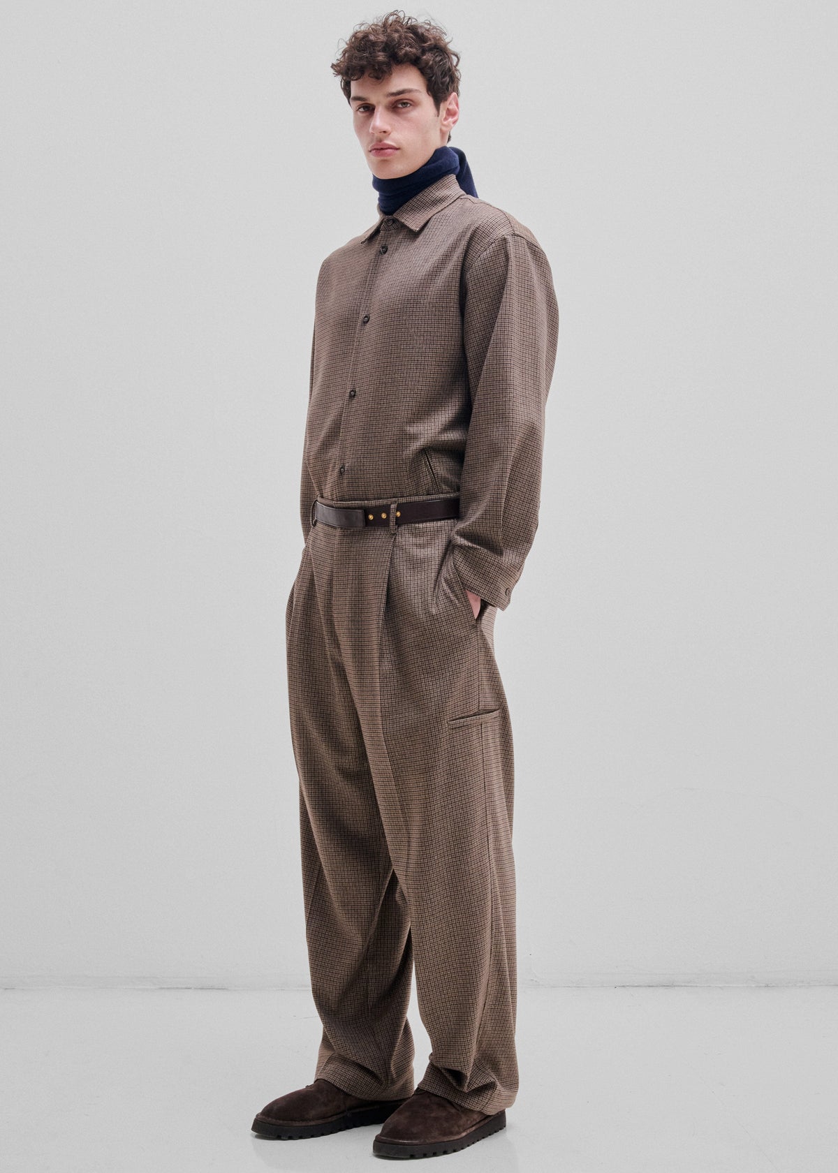 Darkpark Davide Pied De Poule Trousers - Beige/Brown/Black