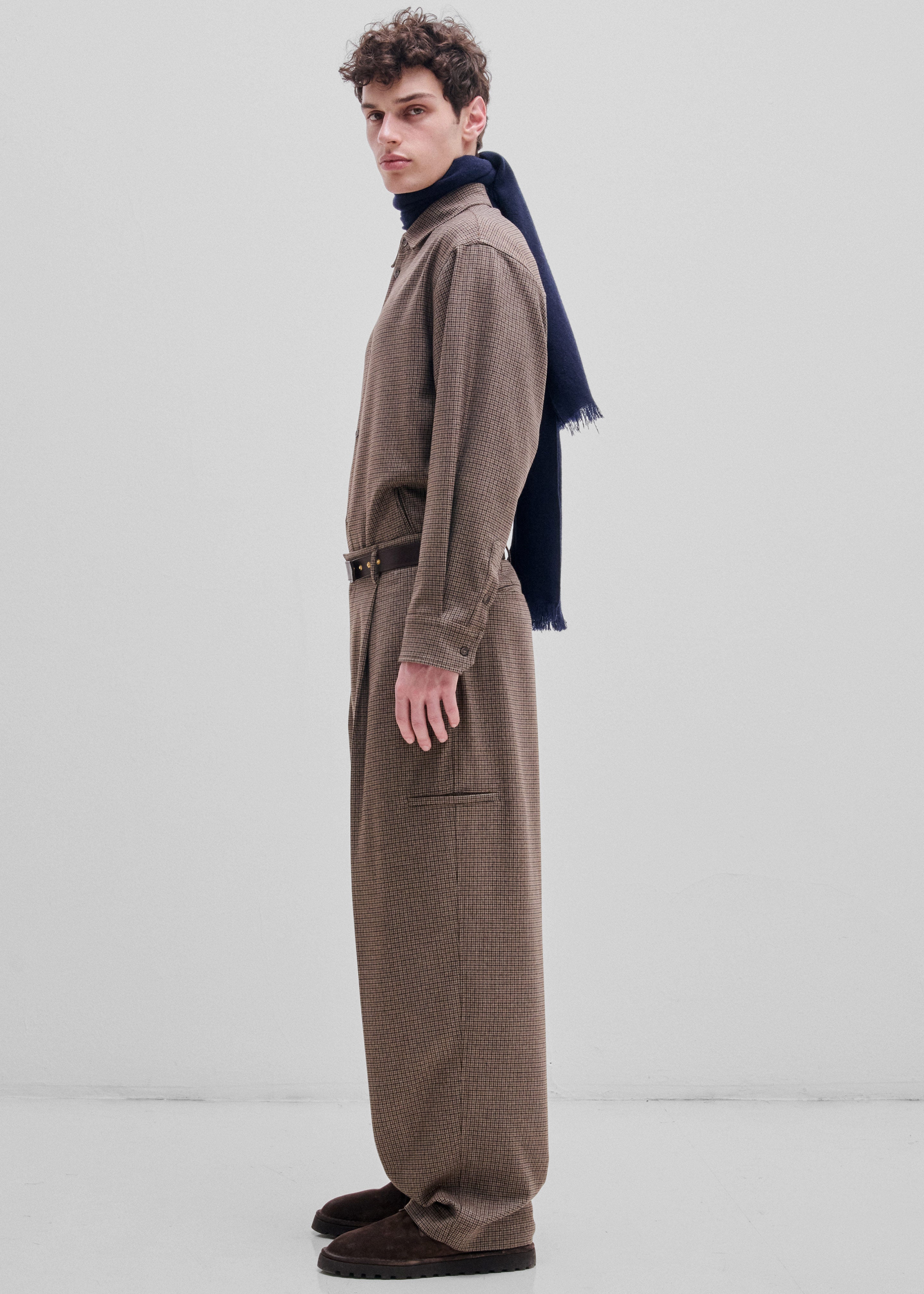 Darkpark Davide Pied De Poule Trousers - Beige/Brown/Black