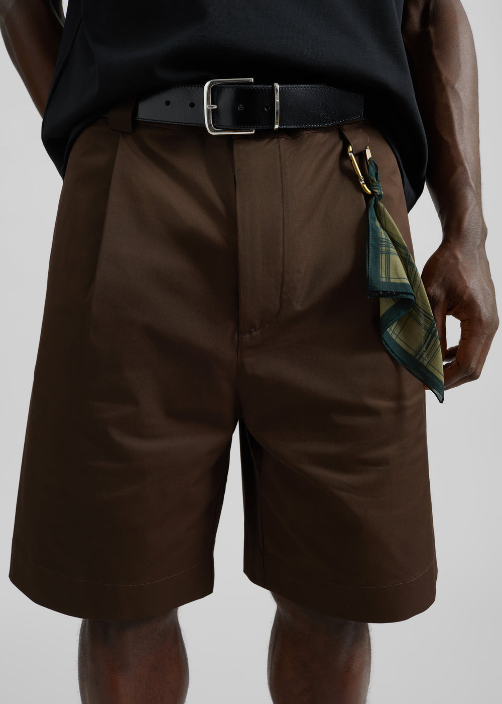 Darkpark Denis Wide-Leg Shorts - Dark Brown - 1