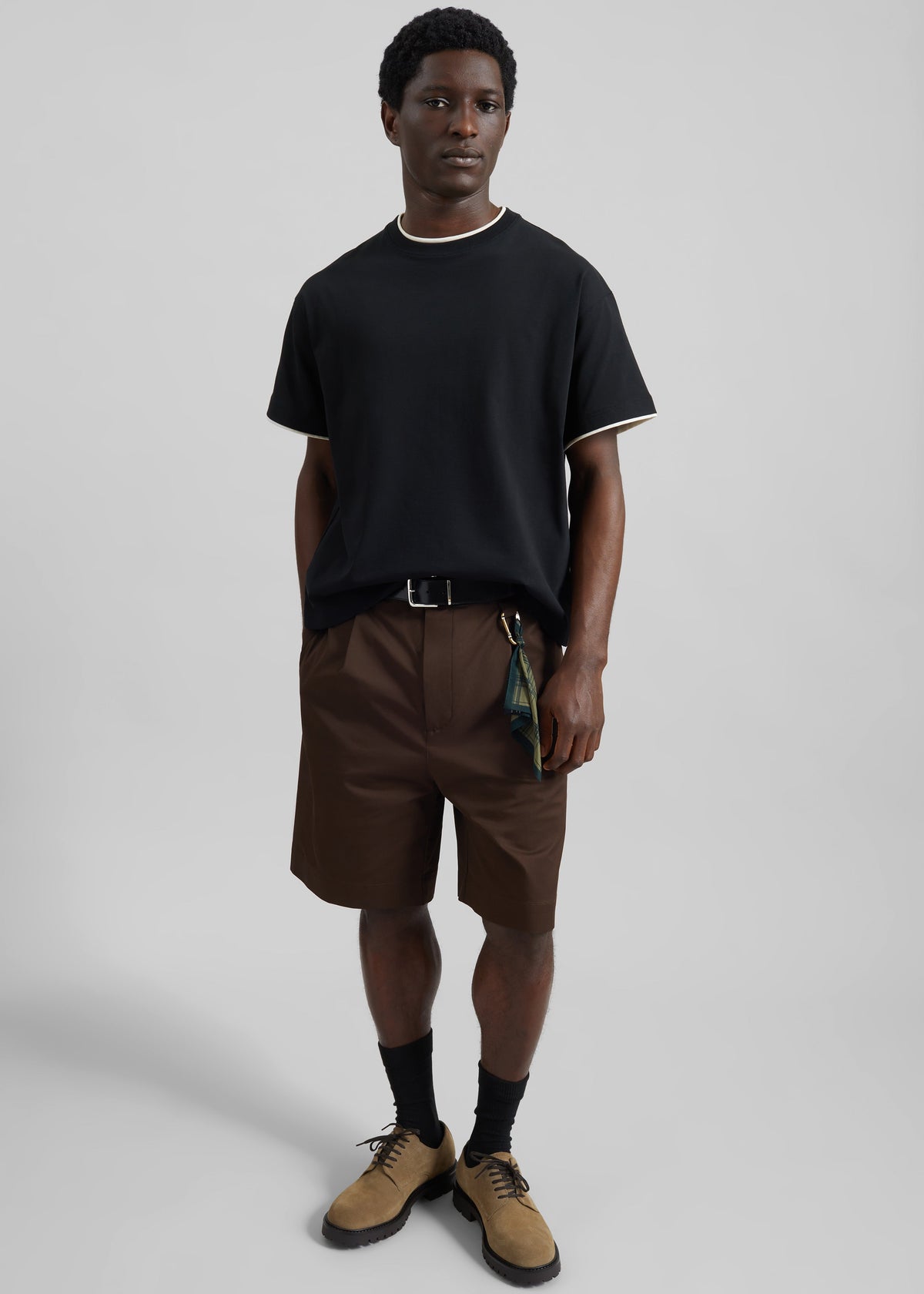 Darkpark Denis Wide-Leg Shorts - Dark Brown - 1