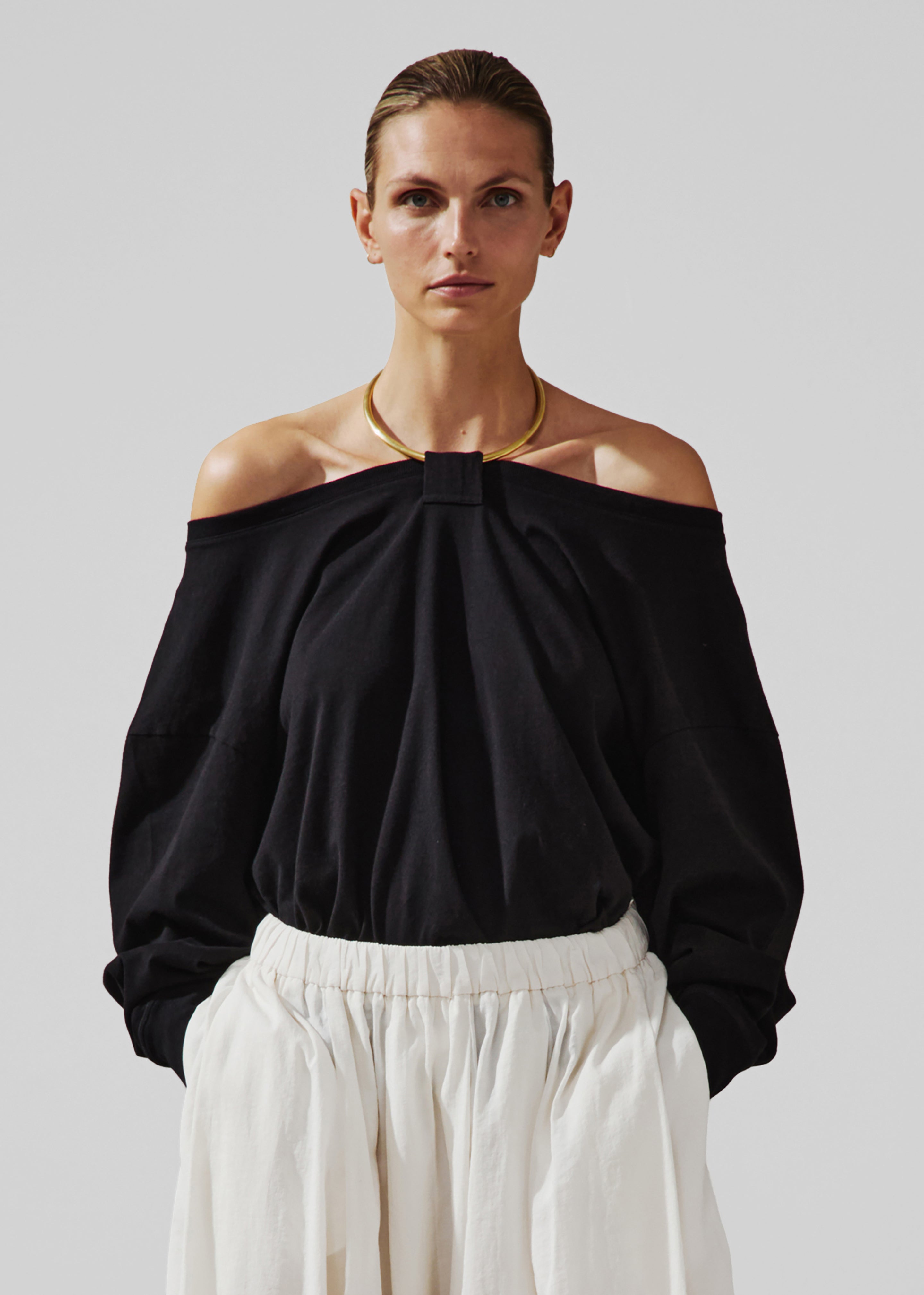 Darkpark Erin Necklace Off-Shoulder Top - Black – The Frankie Shop