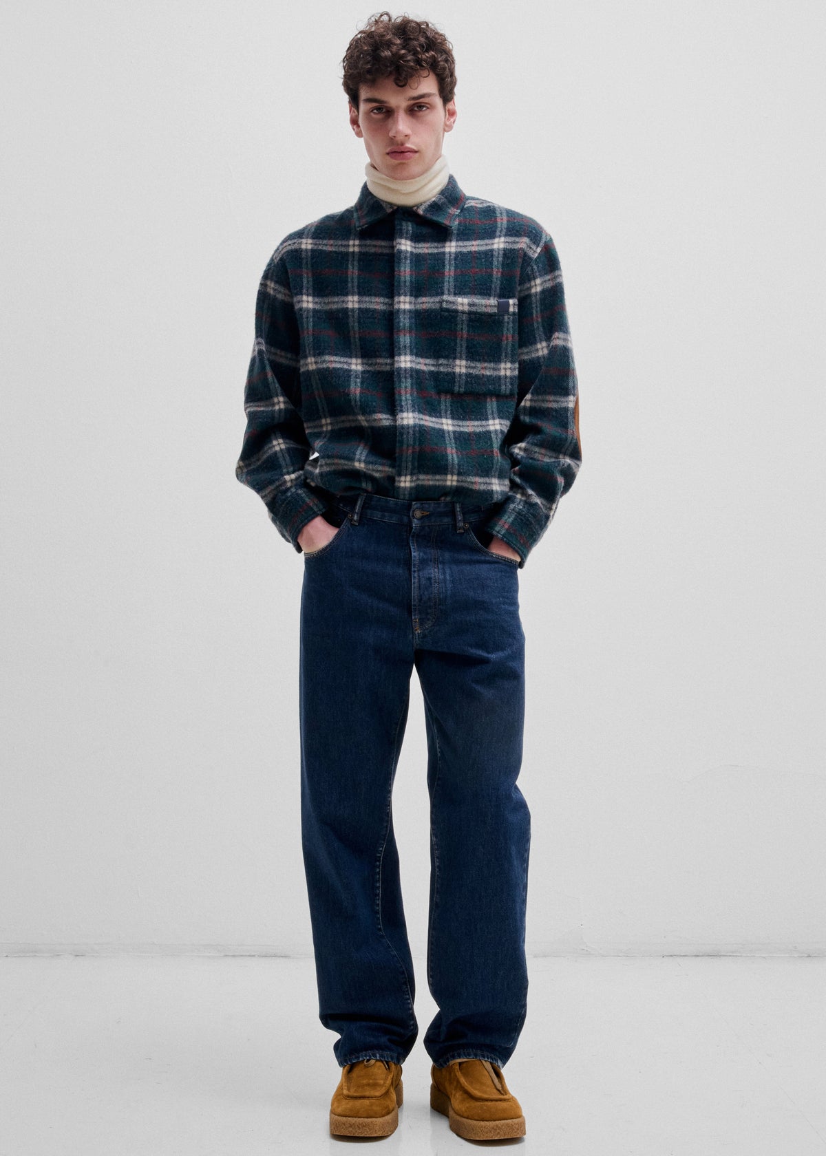 Darkpark Ethan Japanese Wool Shirt - Green/White/Red/Blue