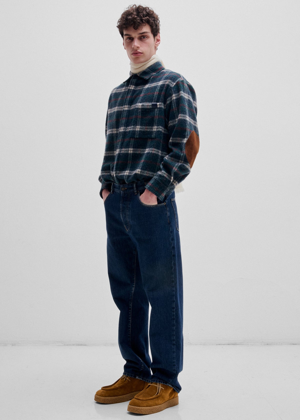 Darkpark Ethan Japanese Wool Shirt - Green/White/Red/Blue