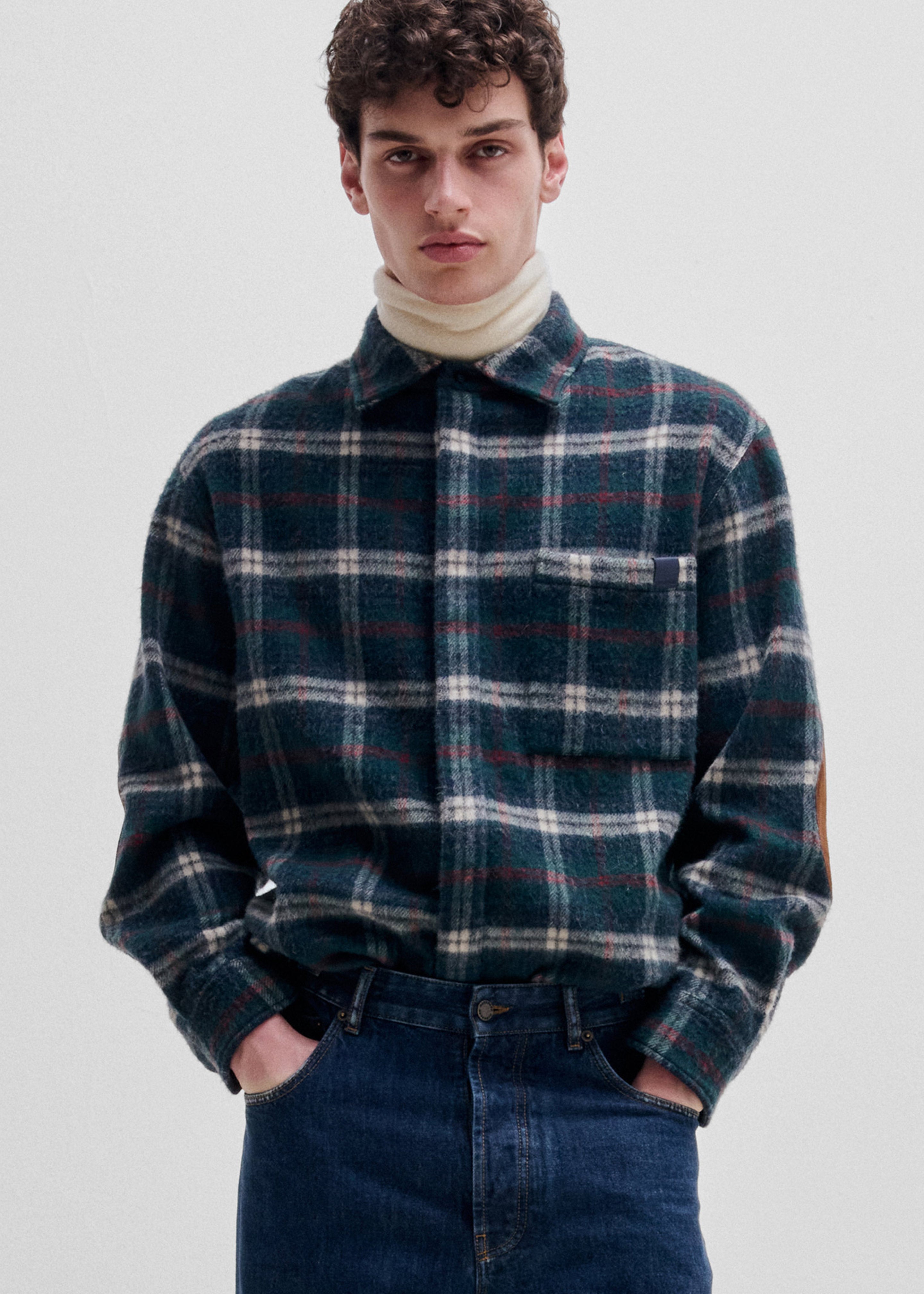 Darkpark Ethan Japanese Wool Shirt - Green/White/Red/Blue
