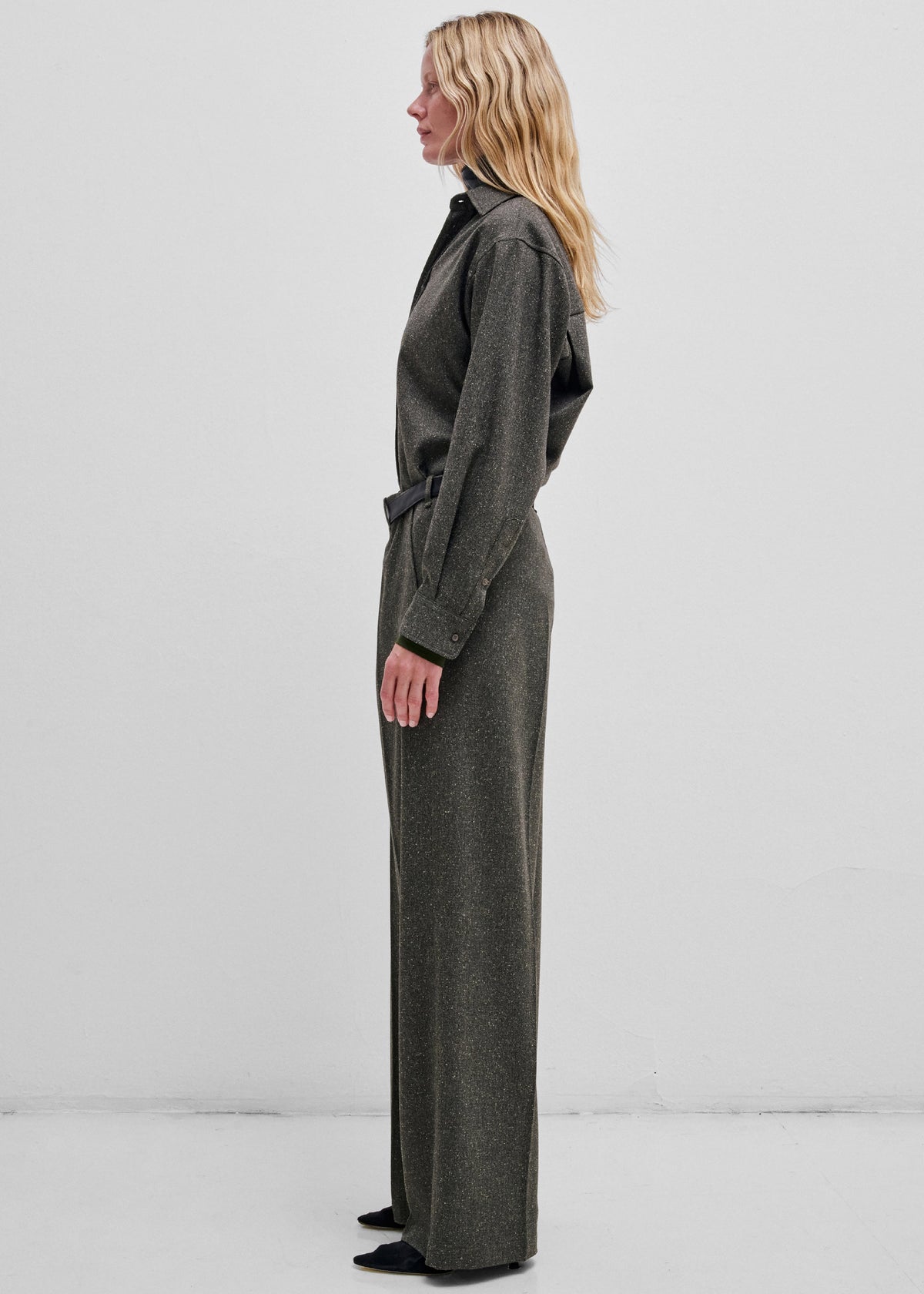 Darkpark Gaia Wide Leg Pants With Belt - Green