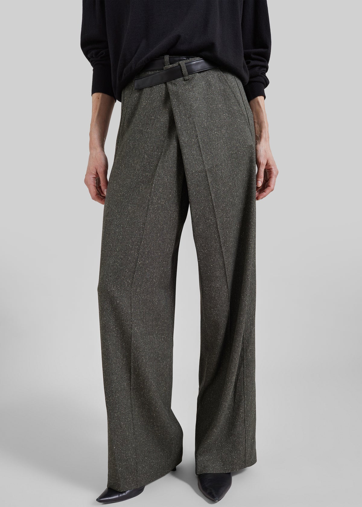 Darkpark Gaia Wide Leg Pants With Belt - Green