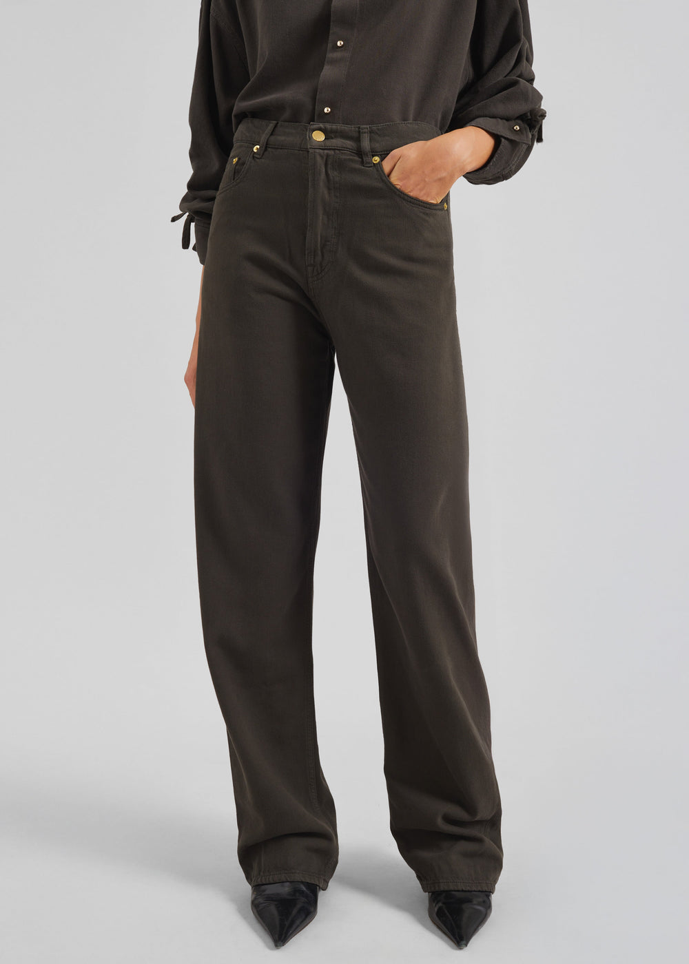 Darkpark Gale Relaxed Fit Denim - Dark Brown - 1