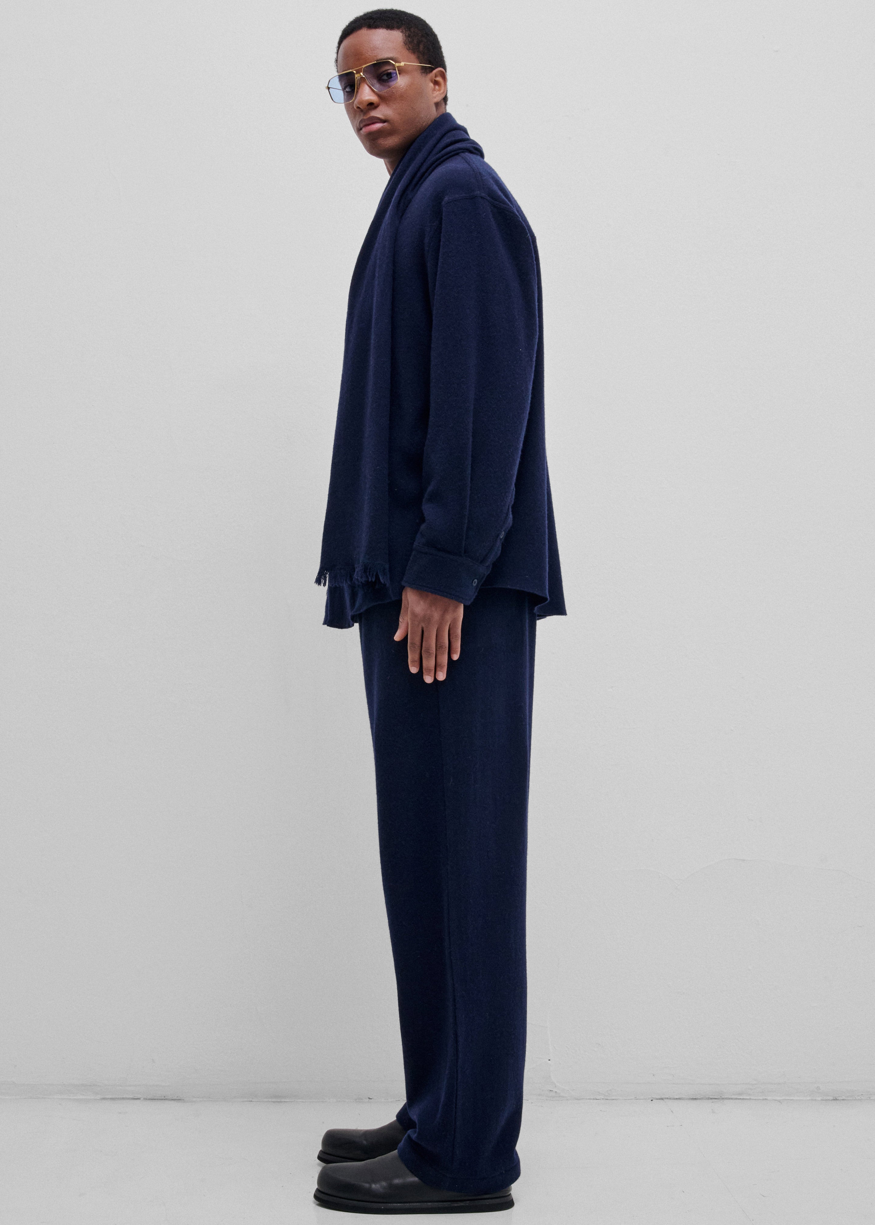 Darkpark Ian Cashmere Wool Jogger Fit Pants - Blue Navy