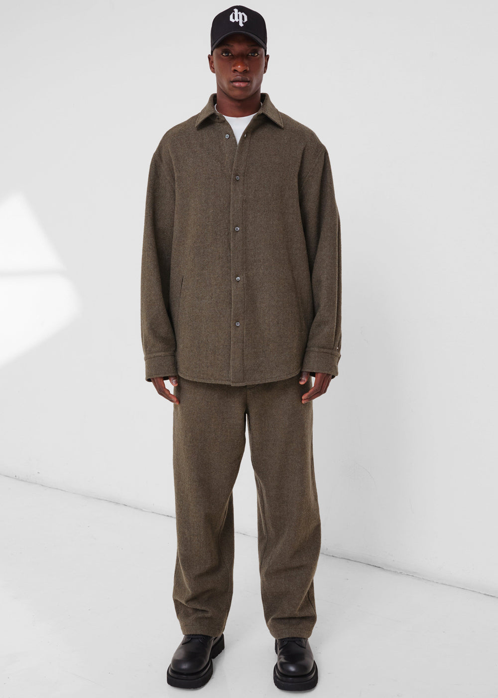 Darkpark Ian Japanese Light Wool Jogger Fit Pants - Military Green - 1