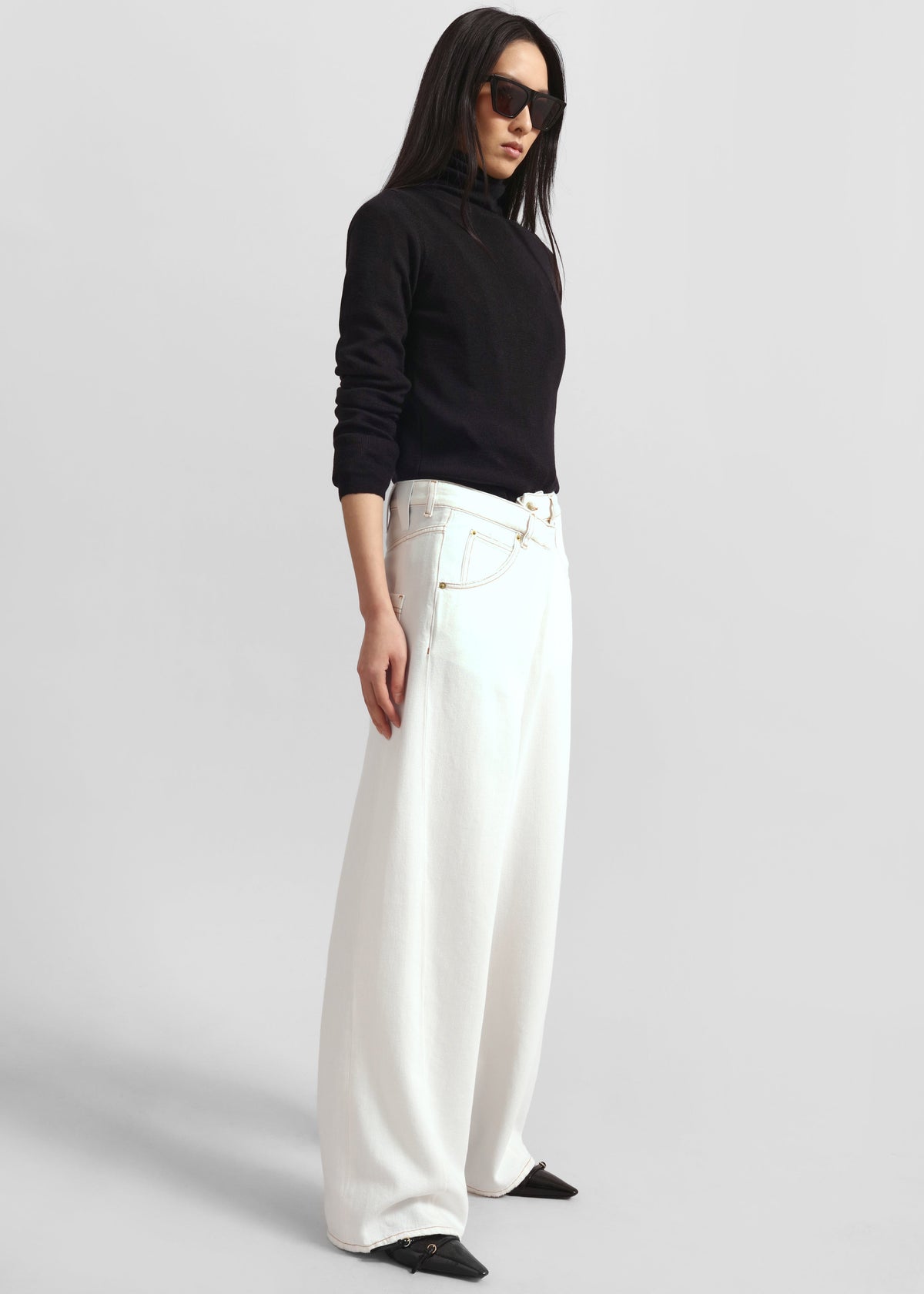 Darkpark Ines Fold Over Denim - Washed White - 6