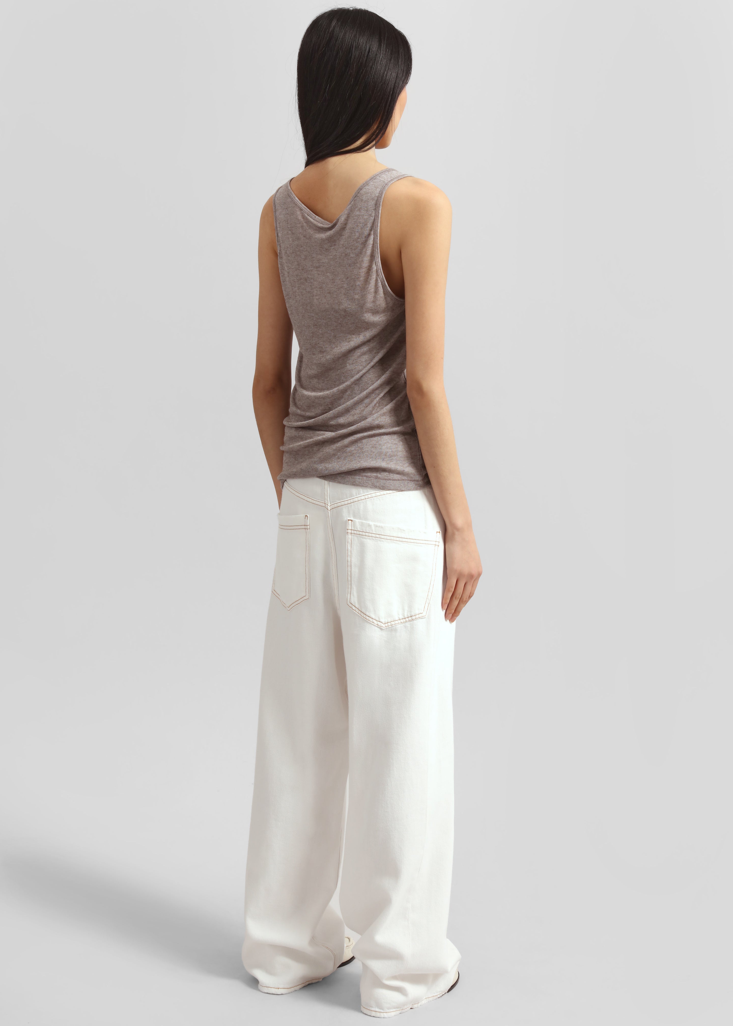 Darkpark Ines Fold Over Denim - Washed White - 8