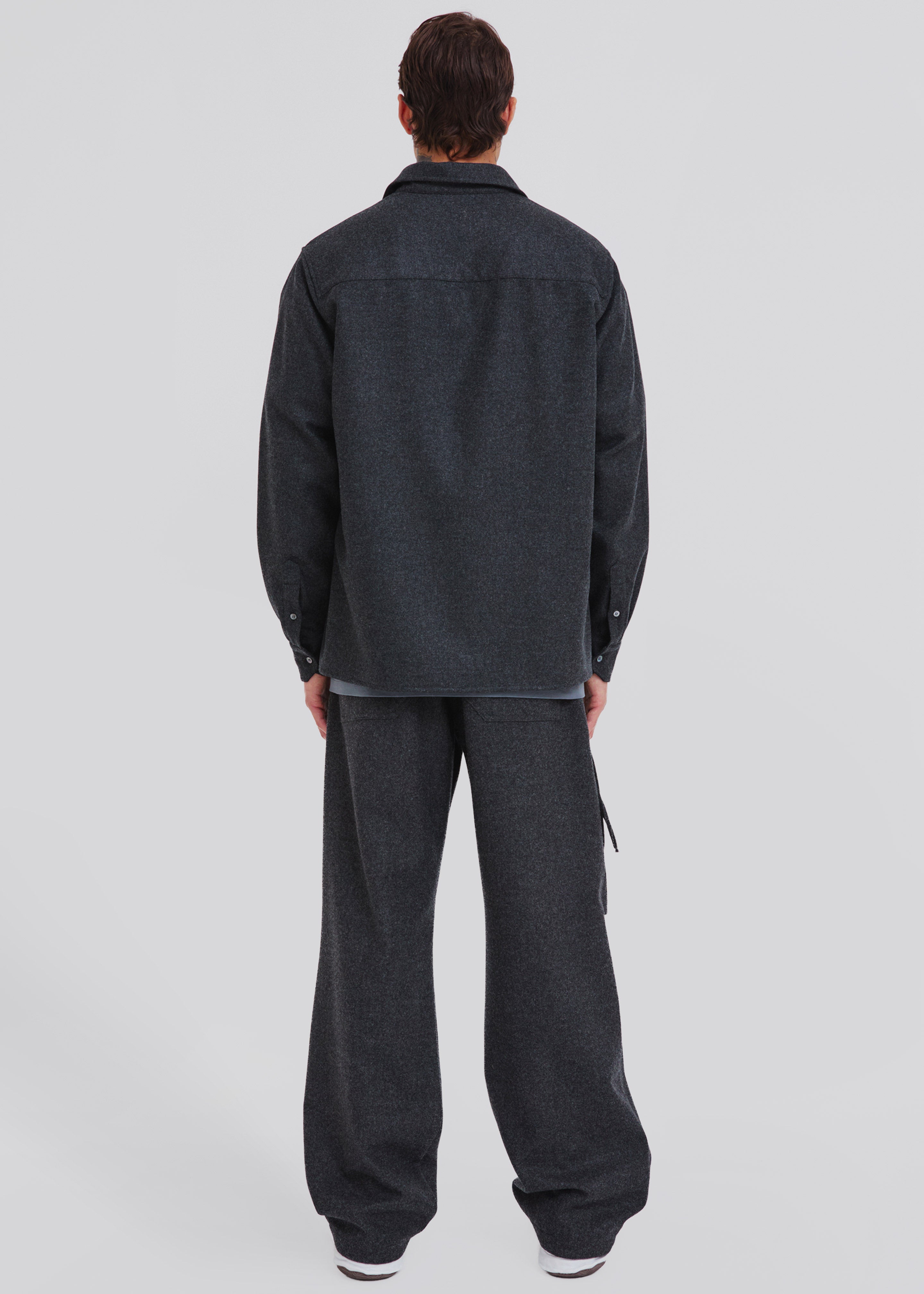 Darkpark Jordan Wool Relax Fit Trousers - Dark Grey Melange