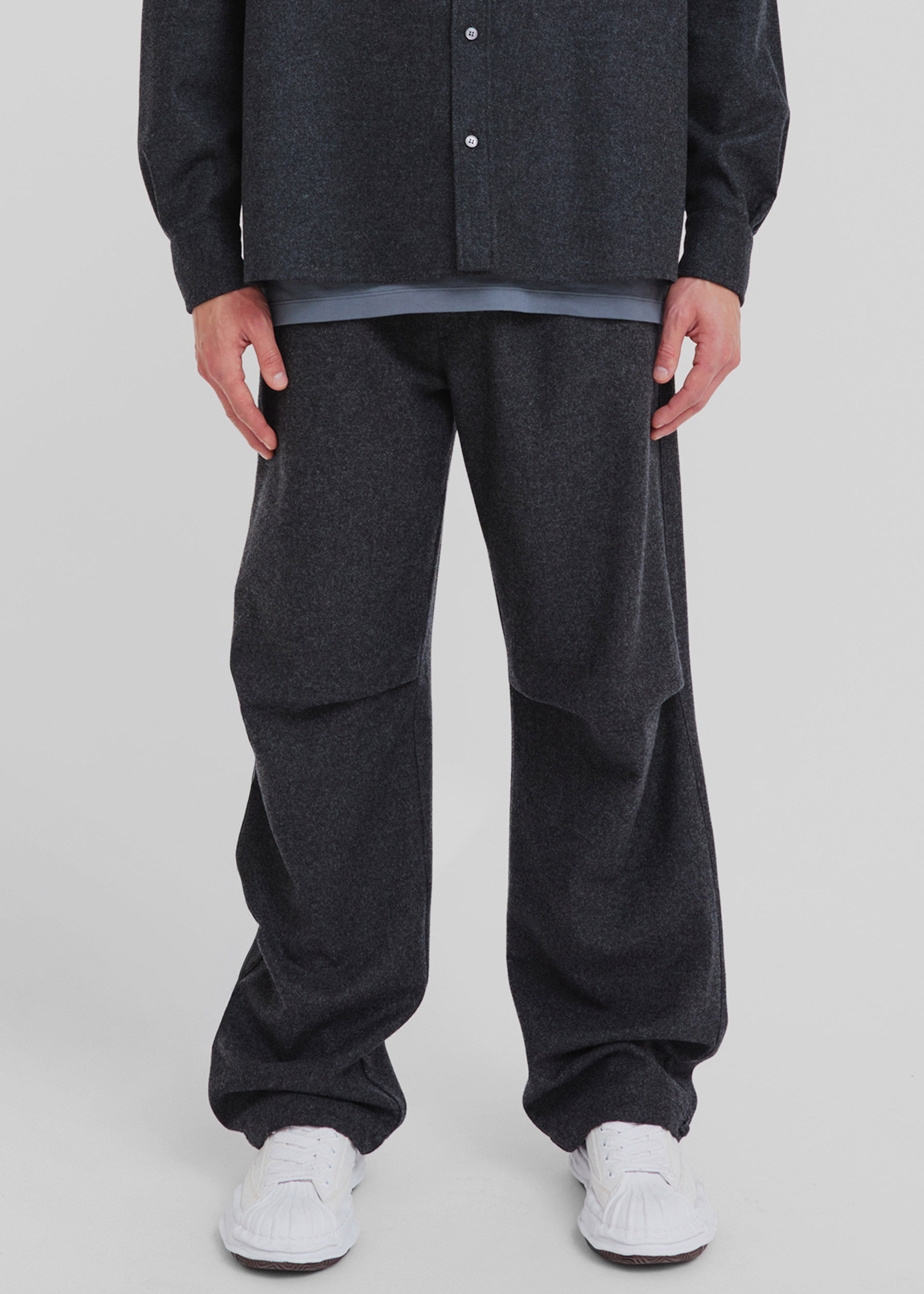 Darkpark Jordan Wool Relax Fit Trousers - Dark Grey Melange