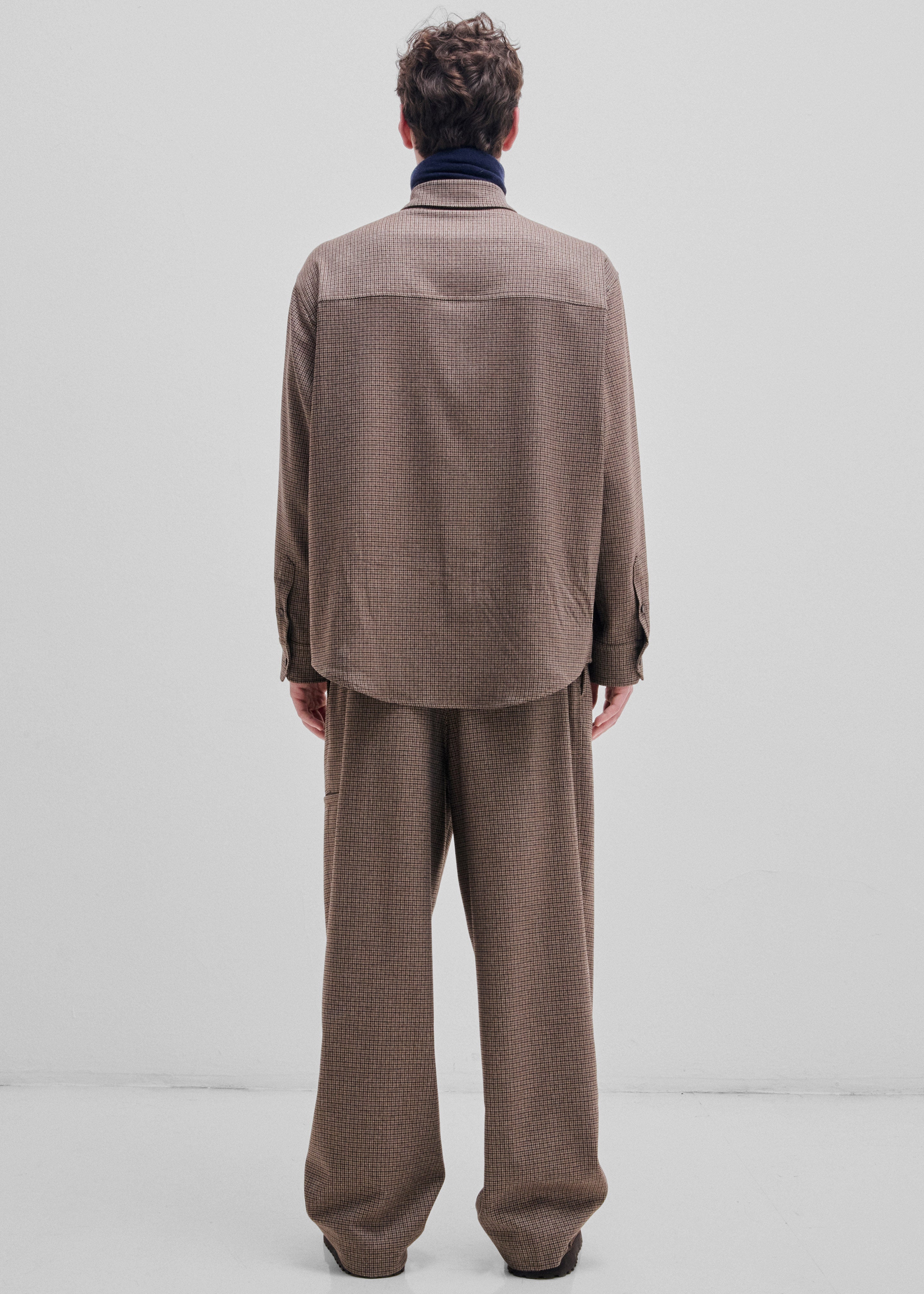 Darkpark Keanu Pied De Poule Shirt - Beige/Brown/Black