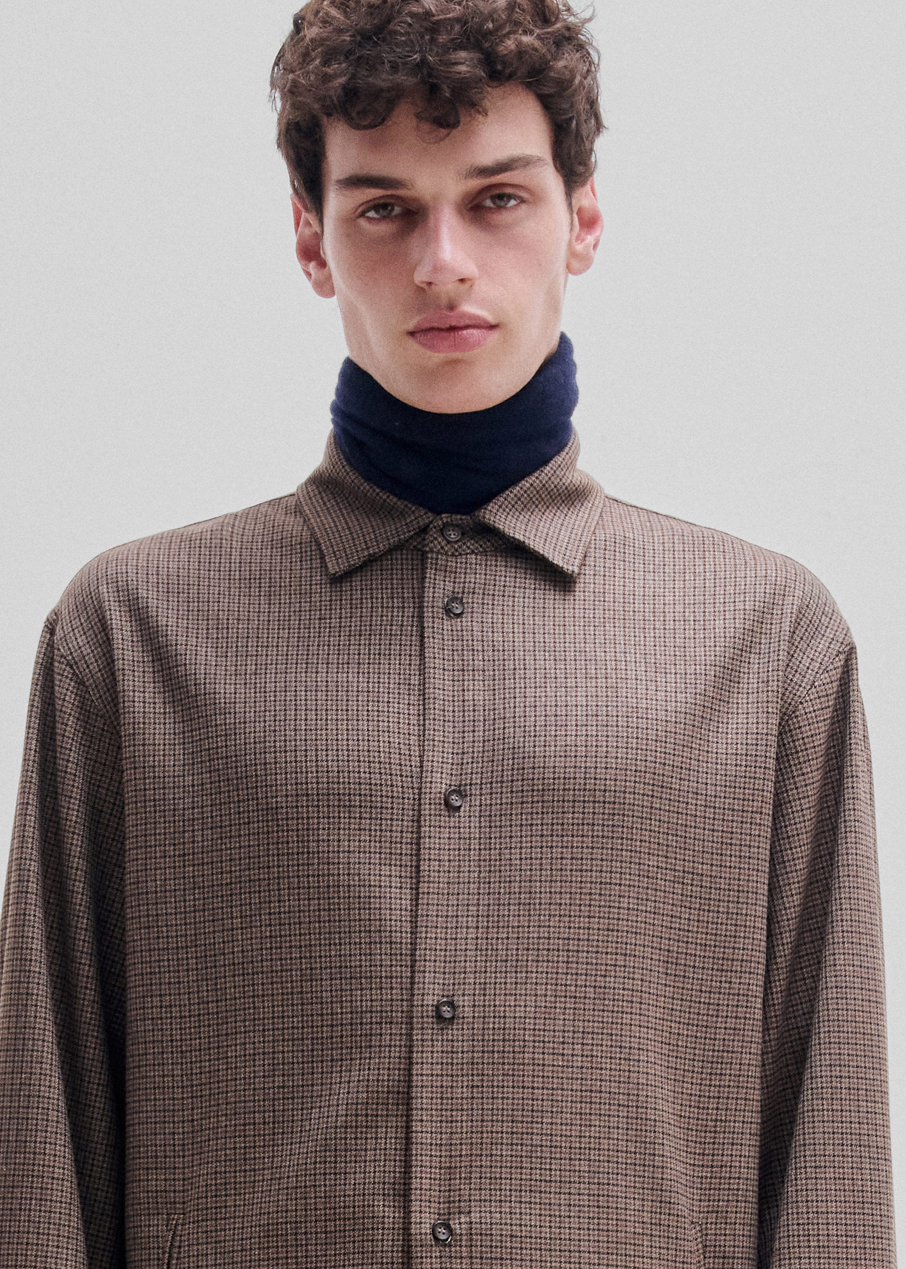 Darkpark Keanu Pied De Poule Shirt - Beige/Brown/Black