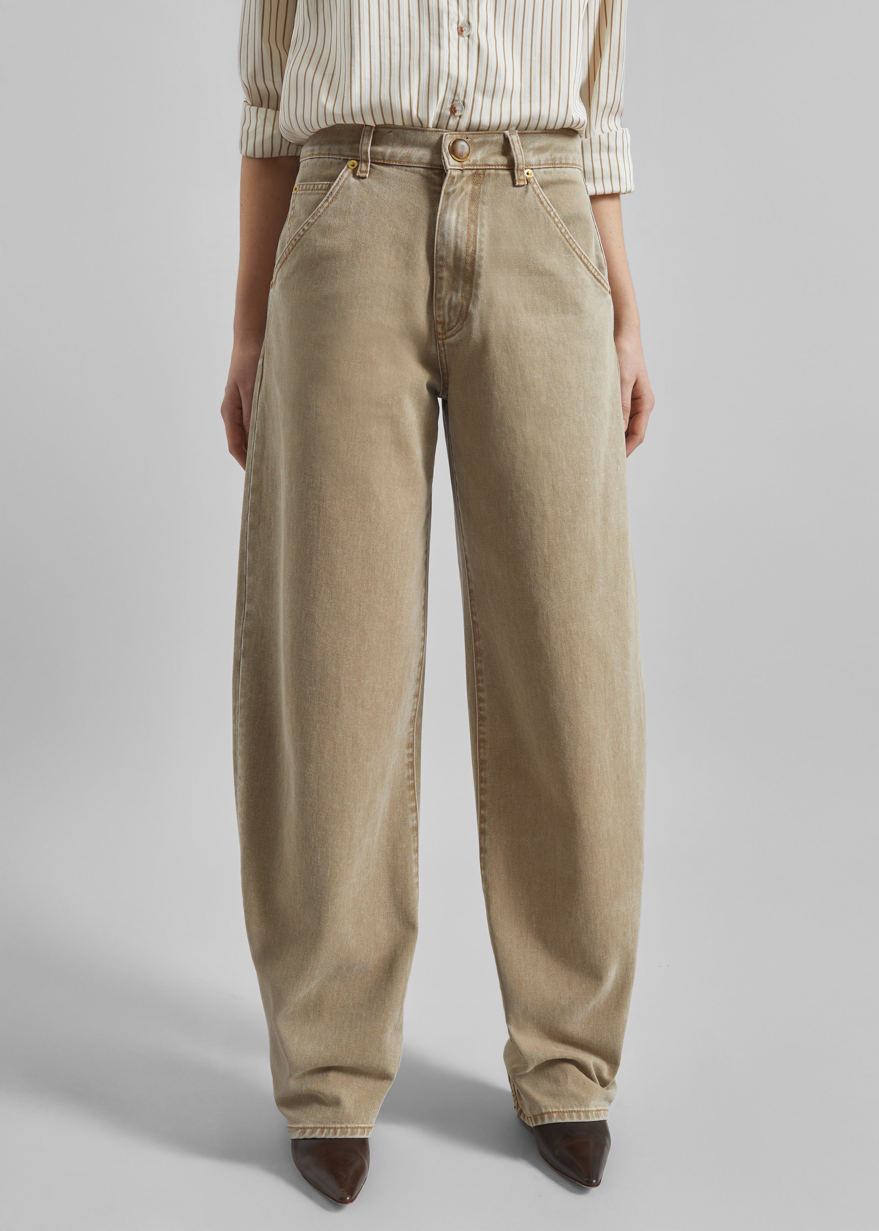Darkpark Khris Barrel Leg Denim - Camel - 3