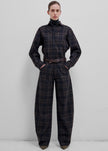 Darkpark pantalon Khris Barrel à carreaux tartan - Bleu/Gris/Rouge