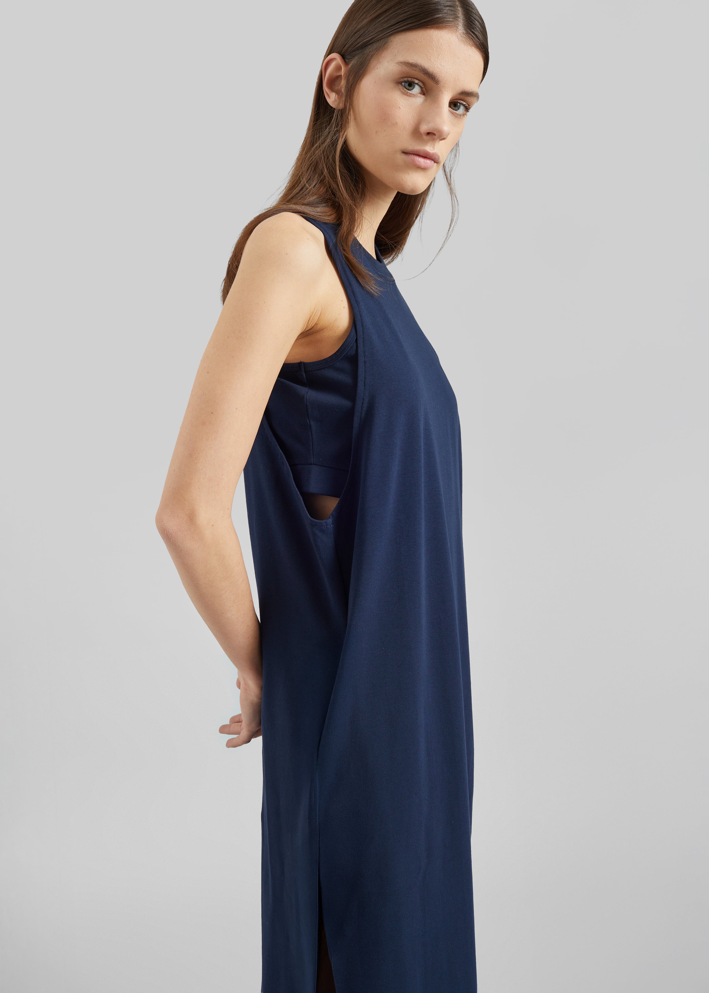 Darkpark Milla Jersey Dress - Dark Navy - 2
