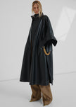 Darkpark Nat Long - Nappa Leather Oversized Cape Coat - Black