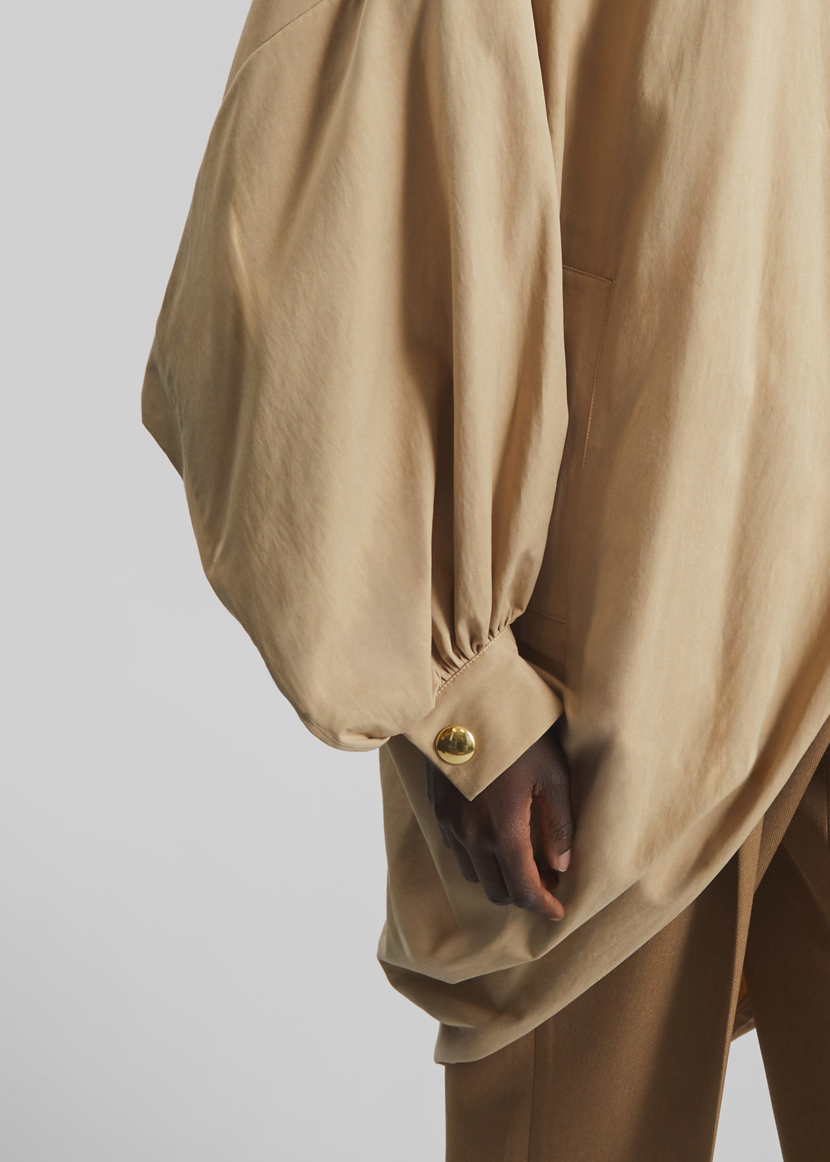 Darkpark Norma Draped Sleeves Bomber Jacket - Beige - 4