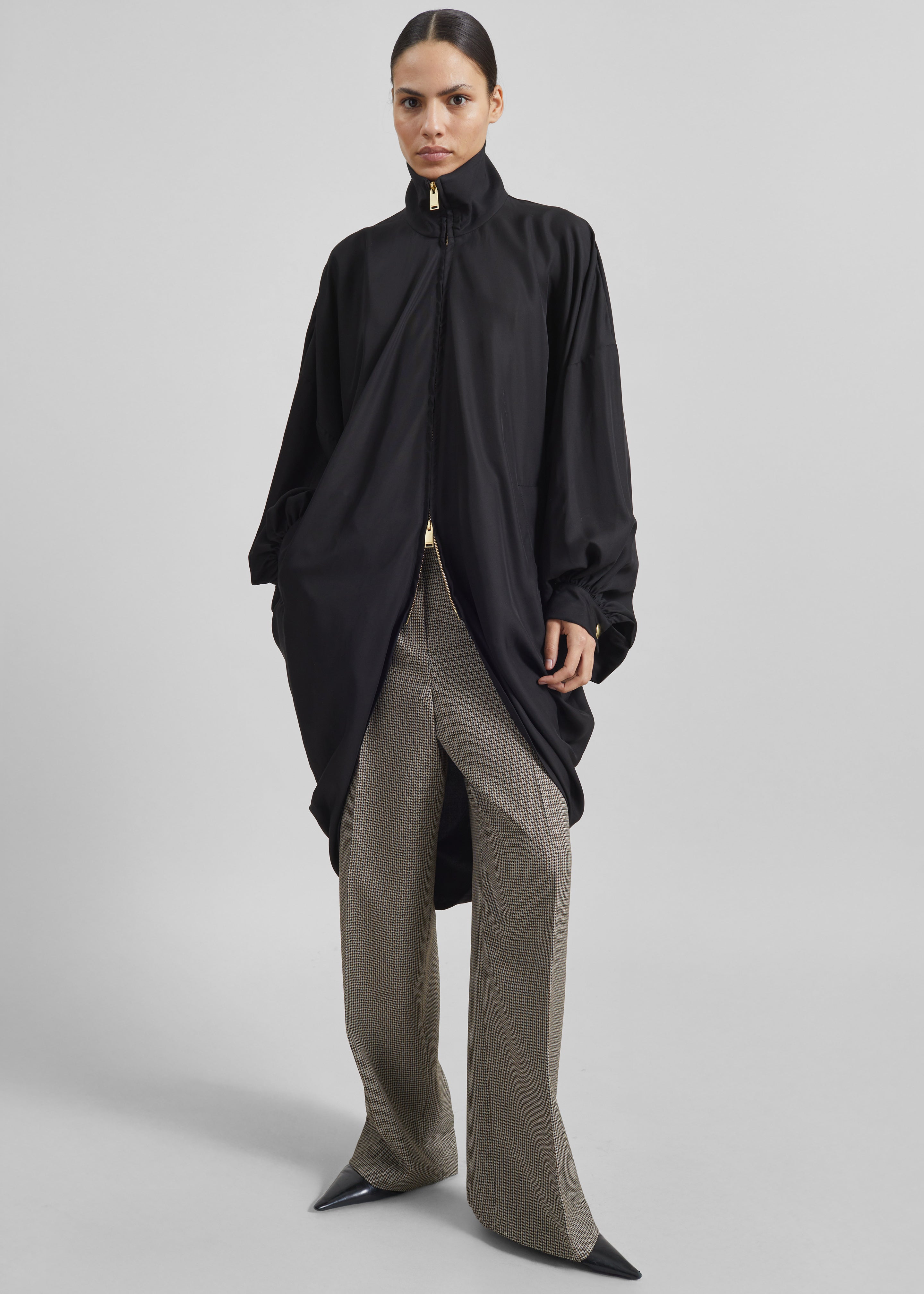 Darkpark Norma Draped Sleeves Bomber Jacket - Black - 4