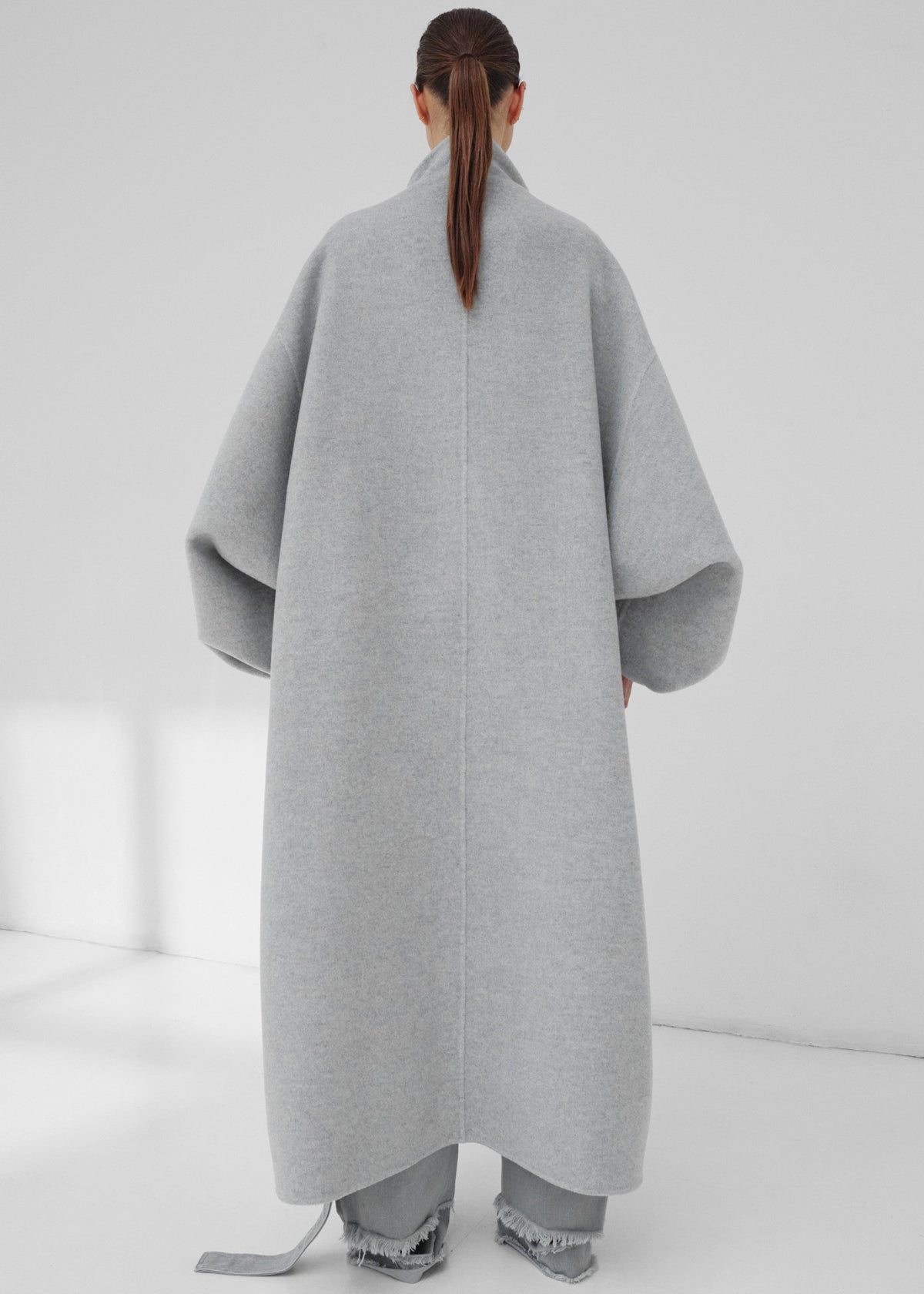 Darkpark North Oversized Cashmere Wool Coat - Grey Melange - 5