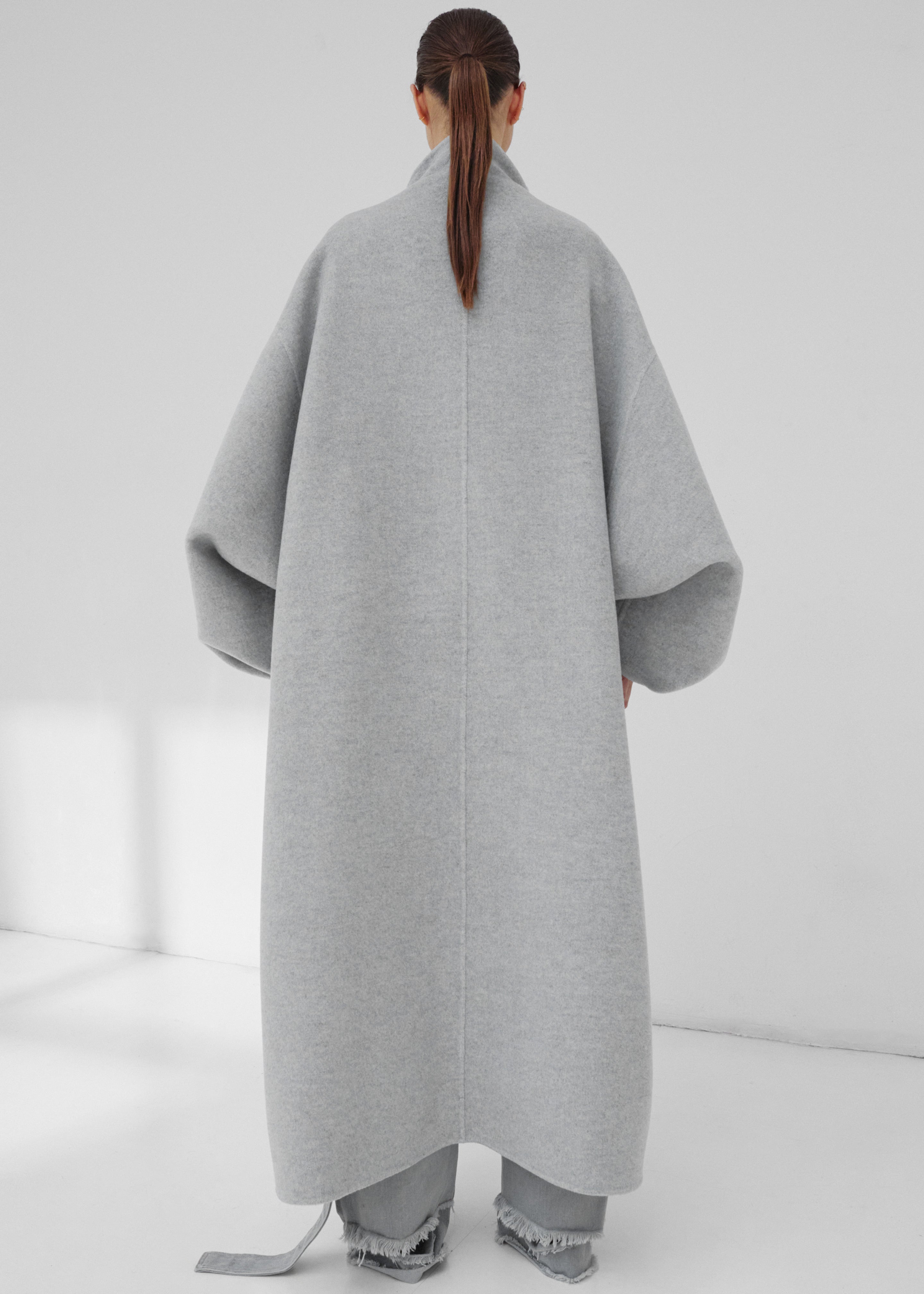 Darkpark North Oversized Cashmere Wool Coat - Grey Melange - 5