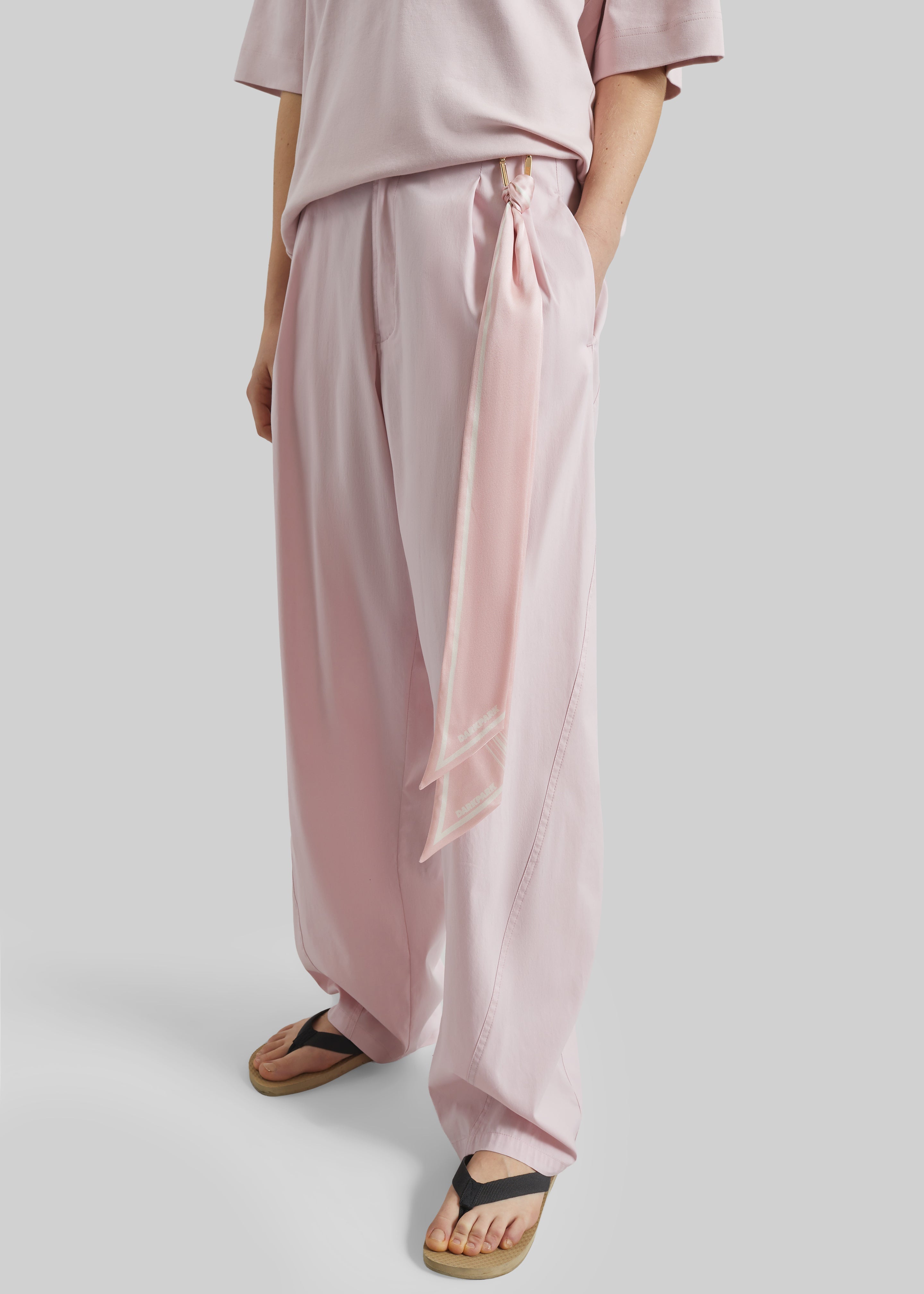 Darkpark Phebe Light Cotton Popeline Wide-Leg Pants - Pink - 2