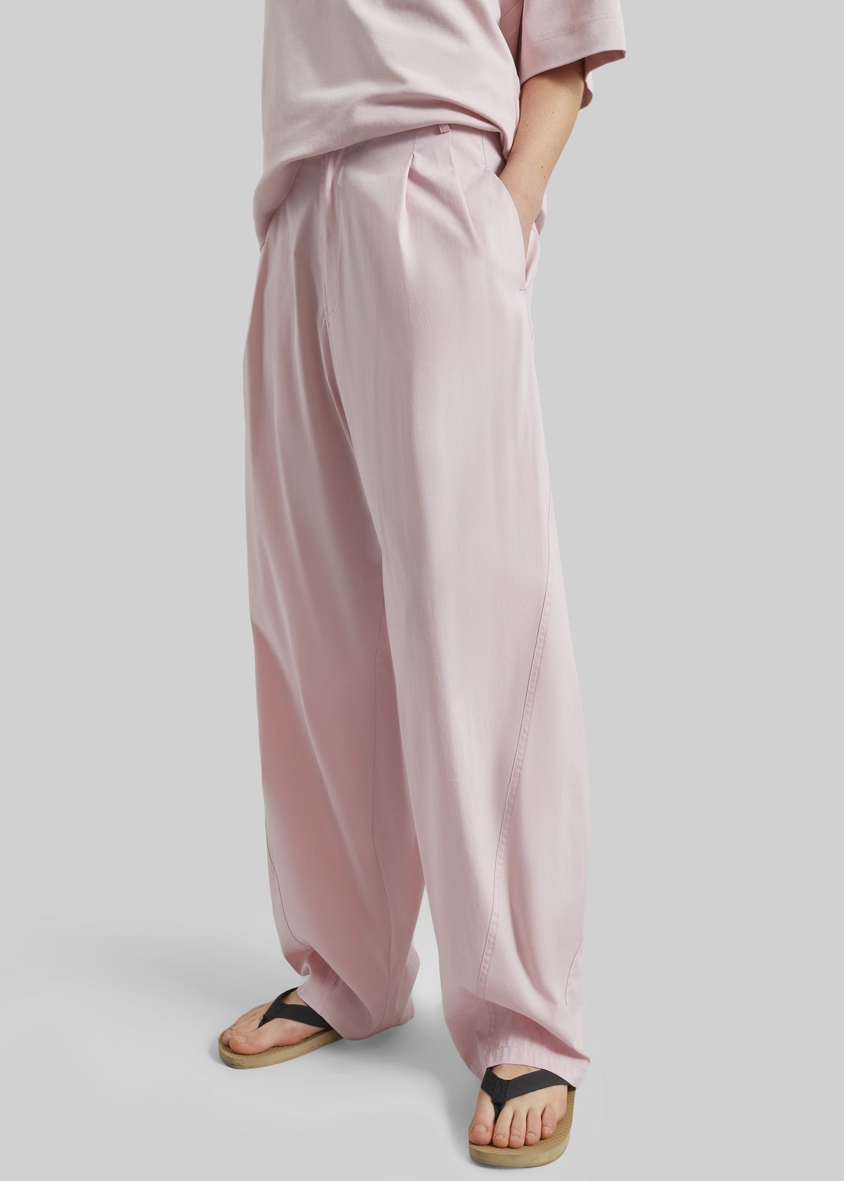 Darkpark Phebe Light Cotton Popeline Wide-Leg Pants - Pink - 6