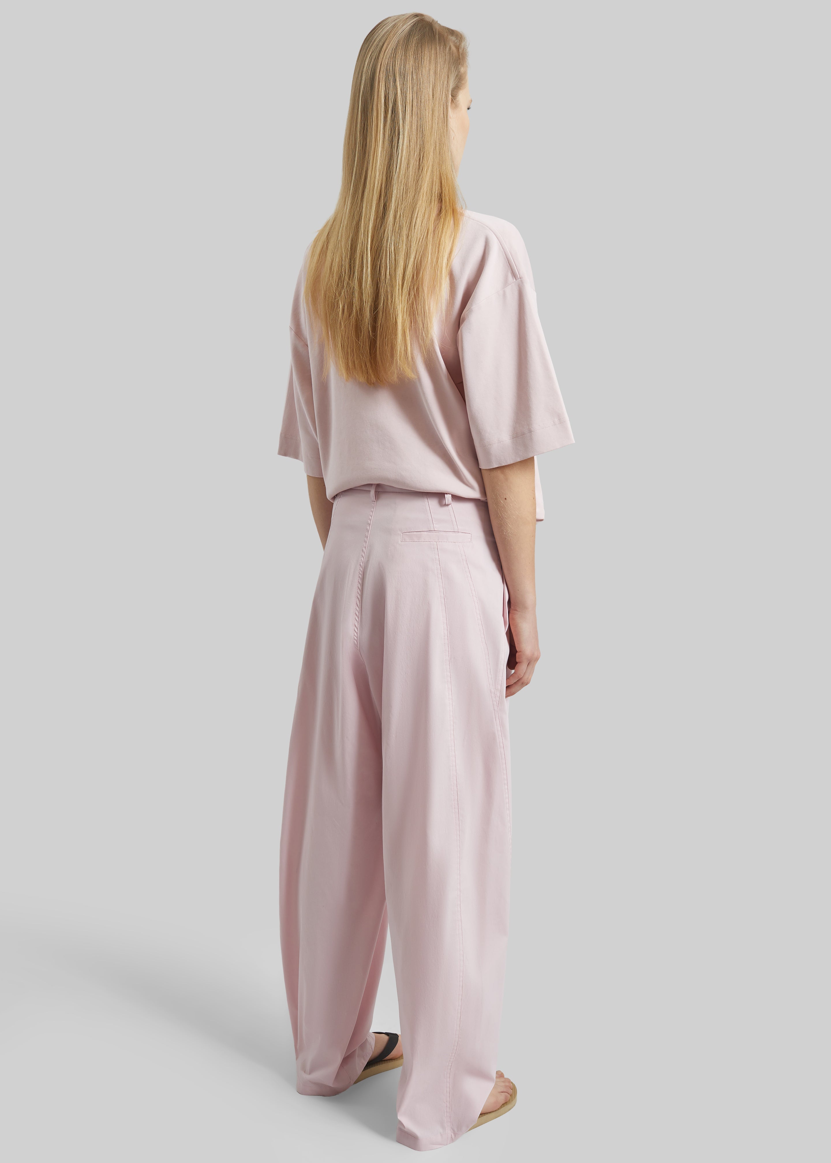 Darkpark Phebe Light Cotton Popeline Wide-Leg Pants - Pink - 7