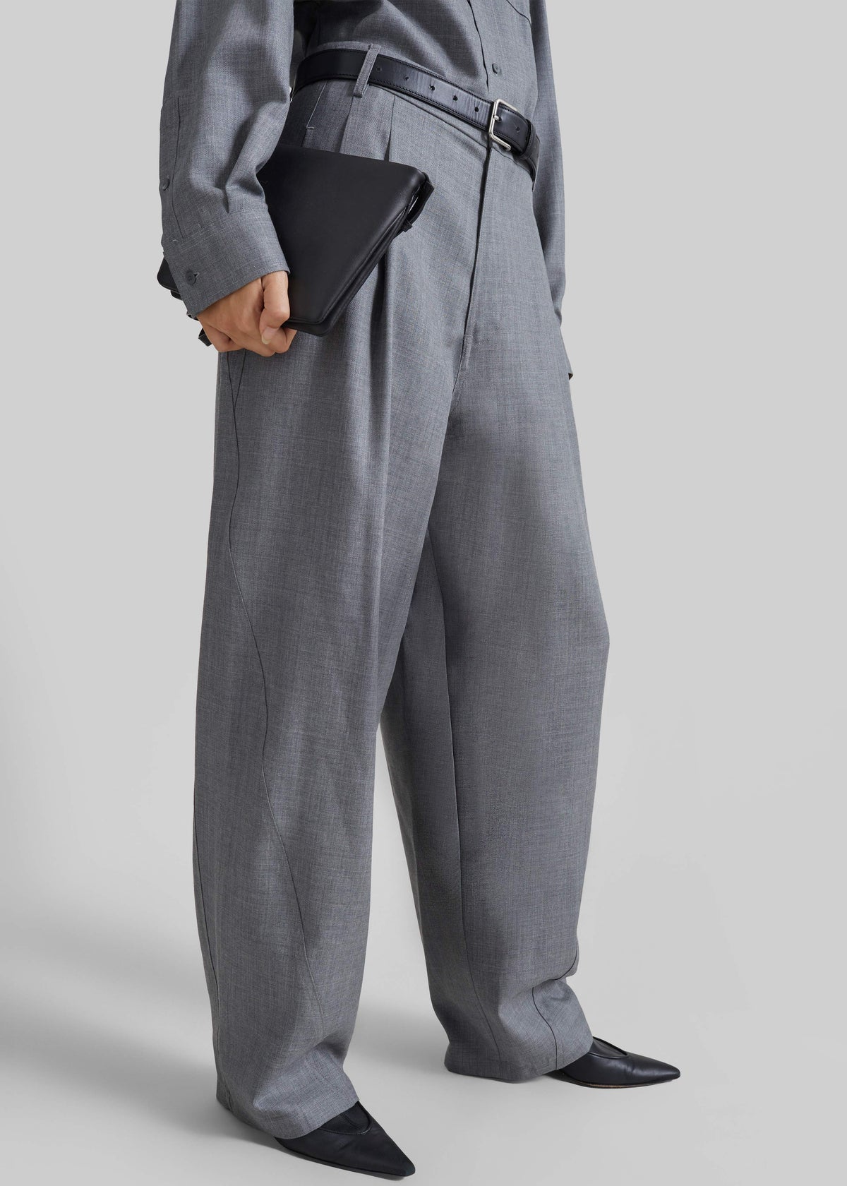 Darkpark Phebe Wool Wide Leg Pants - Grey