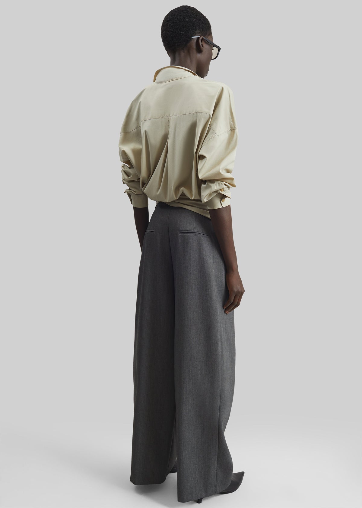 Darkpark Romy Light Cotton Popeline Drap Shirt - Beige - 8