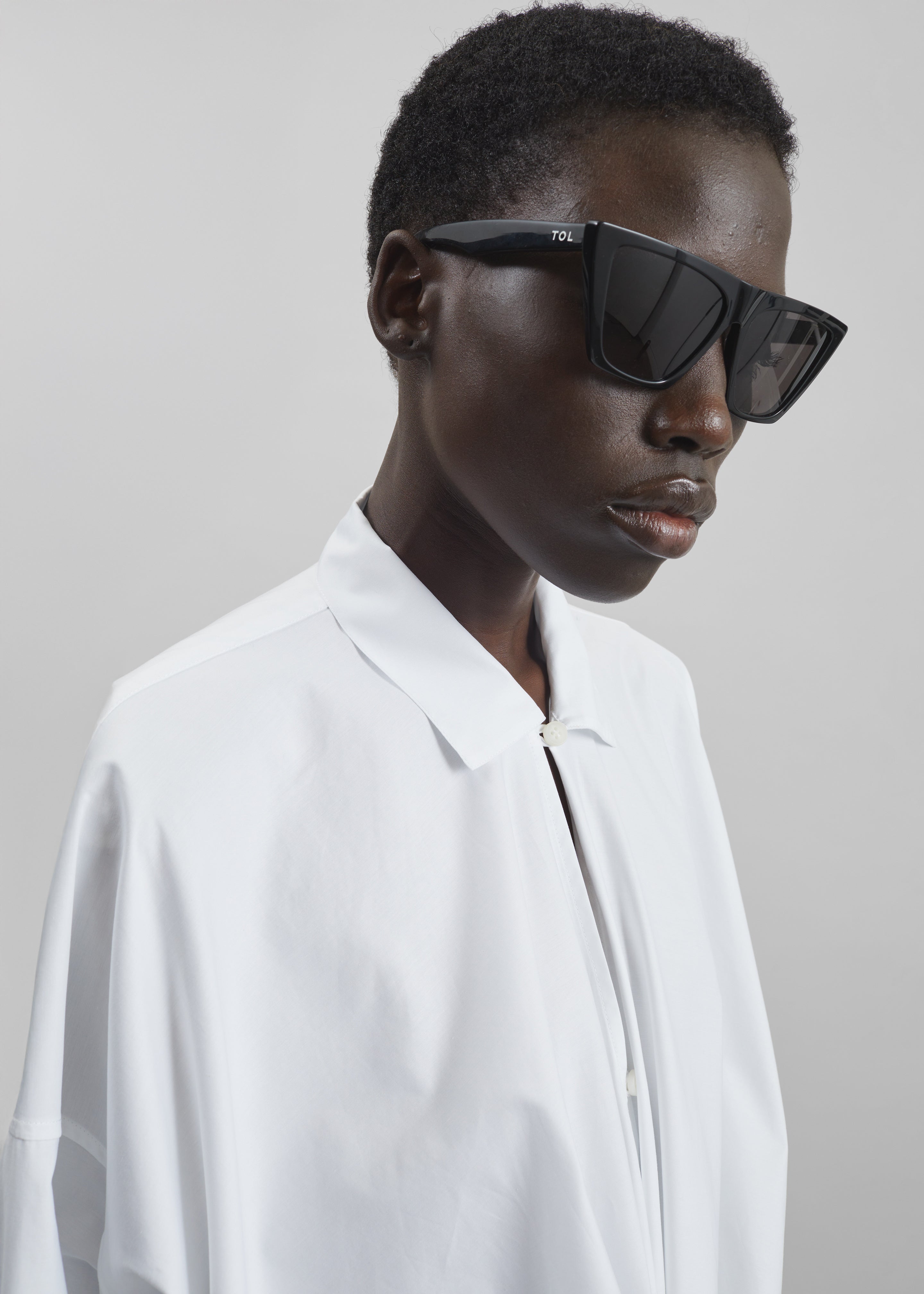 Darkpark Romy Light Cotton Popeline Drap Shirt - White - 4