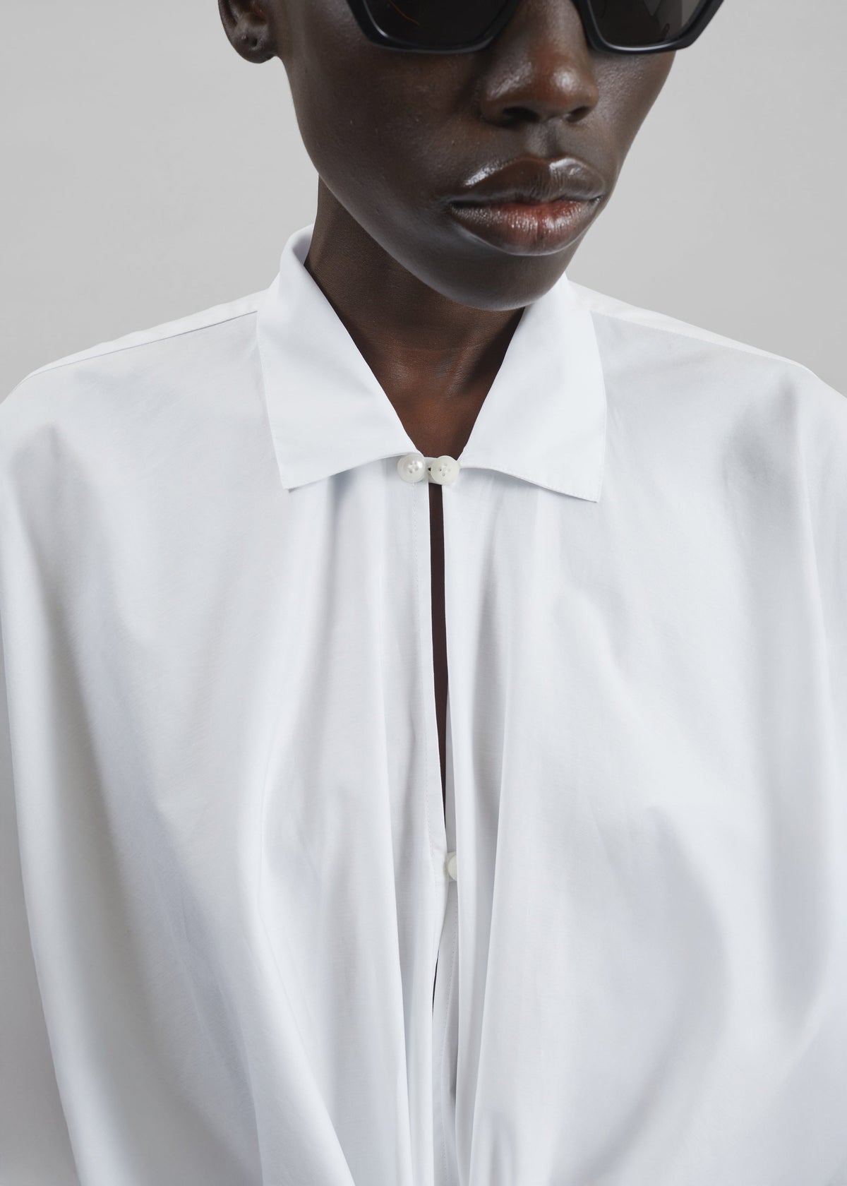 Darkpark Romy Light Cotton Popeline Drap Shirt - White - 5