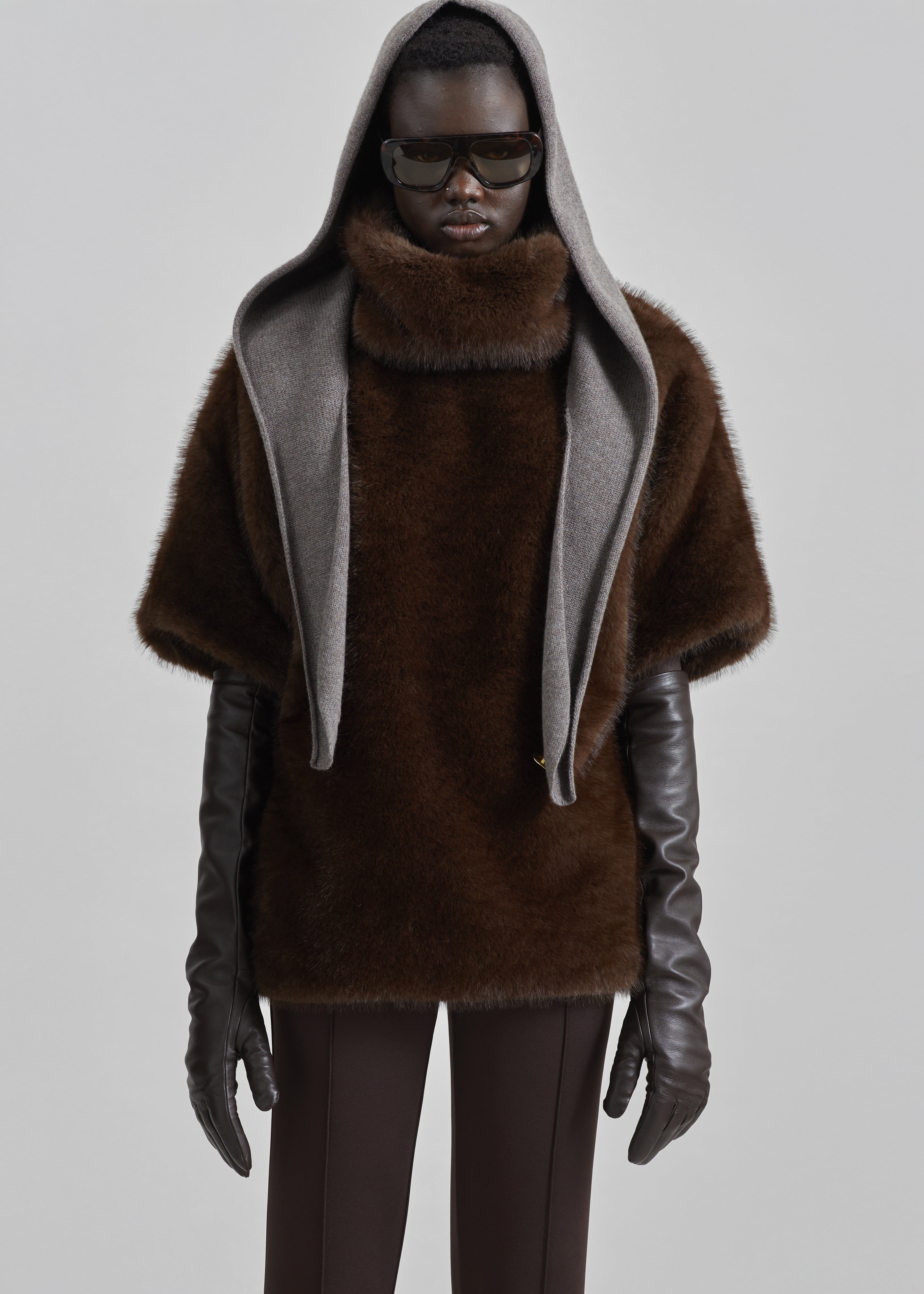 Darkpark Soft Cashmere Wool Balaclava - Brown Melange - 4