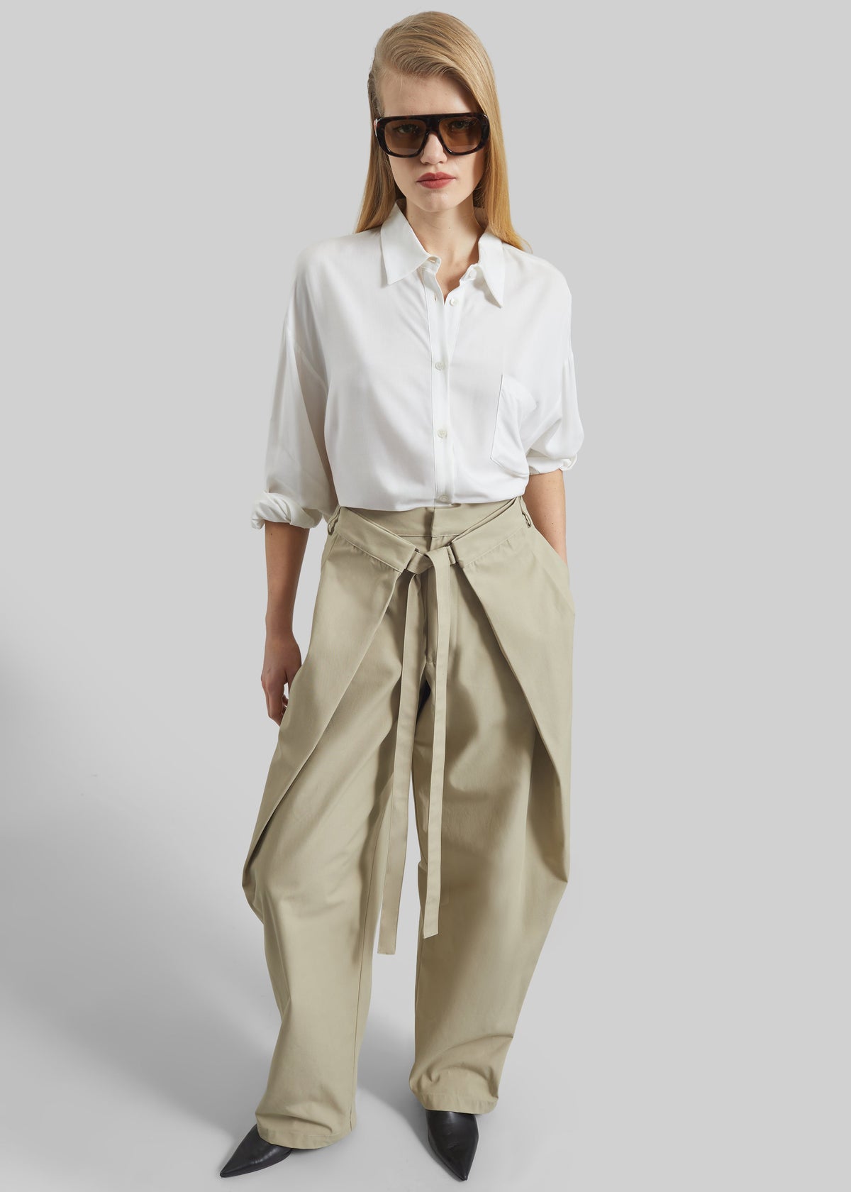 Darkpark Stella Tie-Front Pants - Taupe - 1