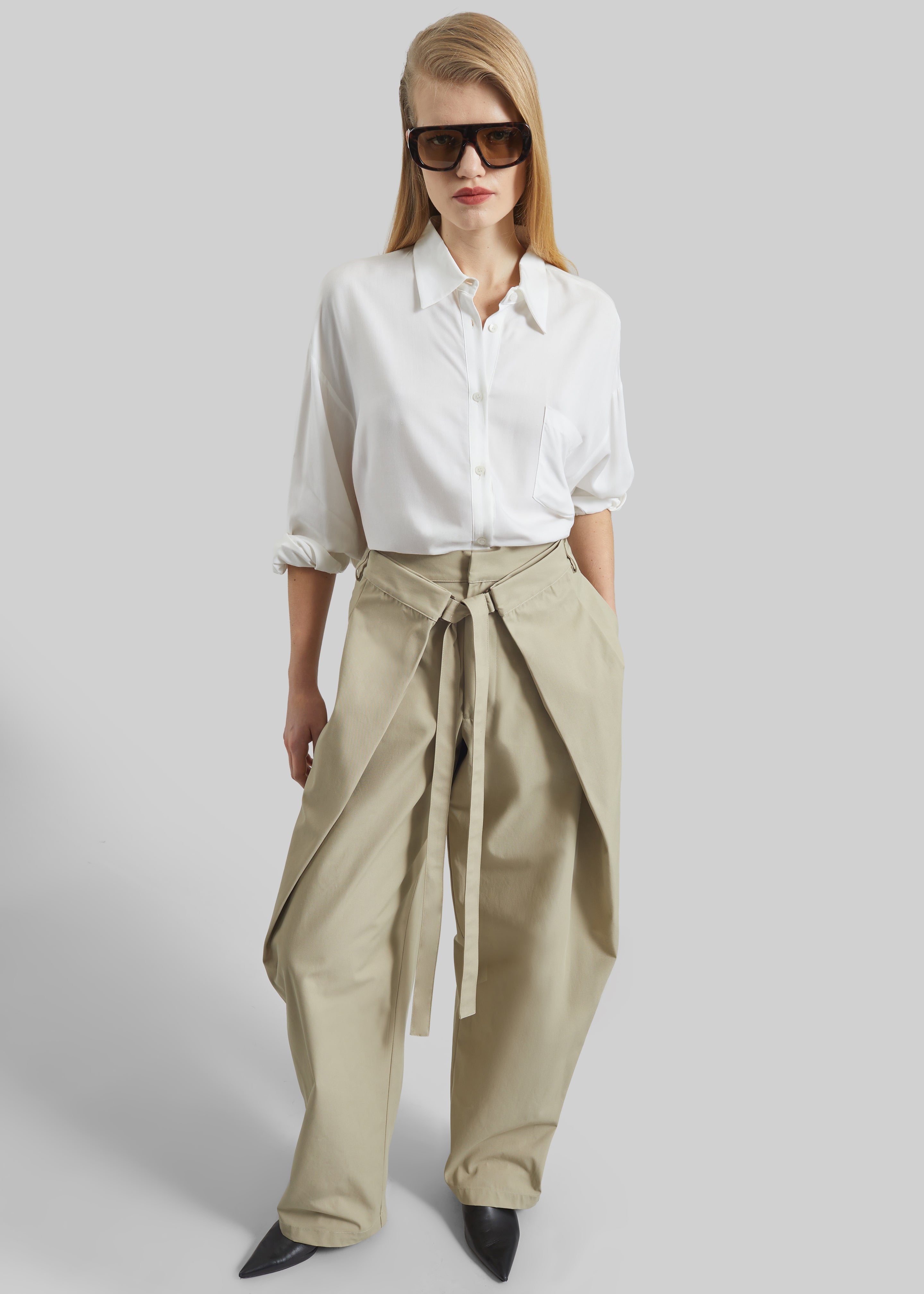 Darkpark Stella Tie-Front Pants - Taupe - 1