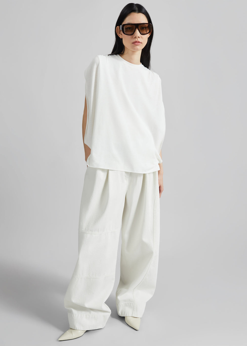 Darkpark Tracy Light Jersey Sleeveless Blouse - White