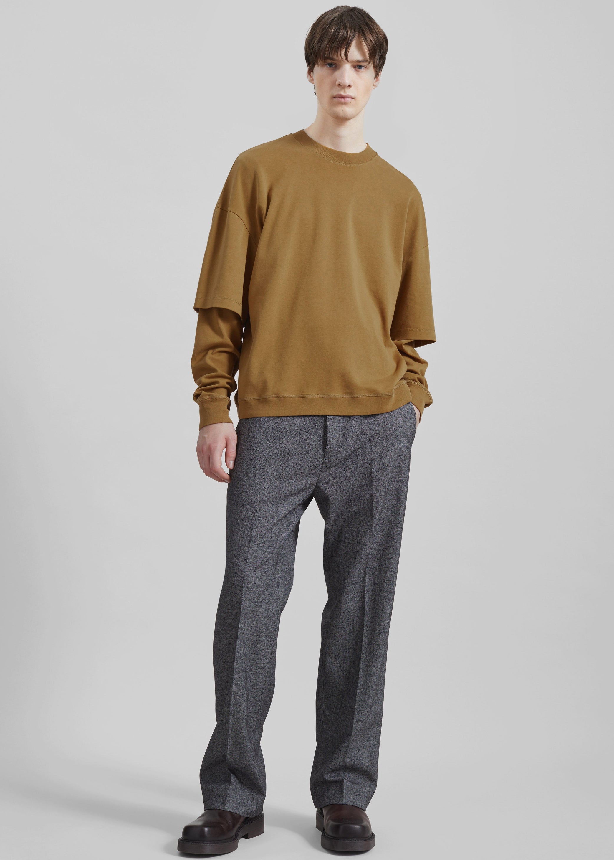 Shop the look image for Darkpark Troy Double Sleeve Tee - Ochre