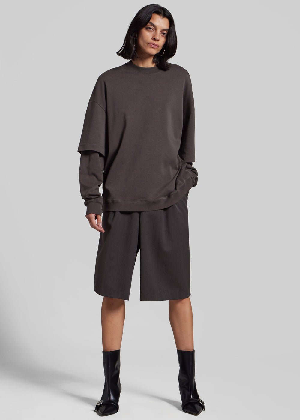 Darkpark Troy Double Sleeve Tee - Brown