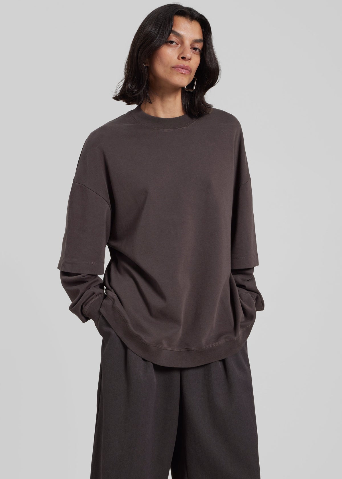 Darkpark Troy Double Sleeve Tee - Brown - 4