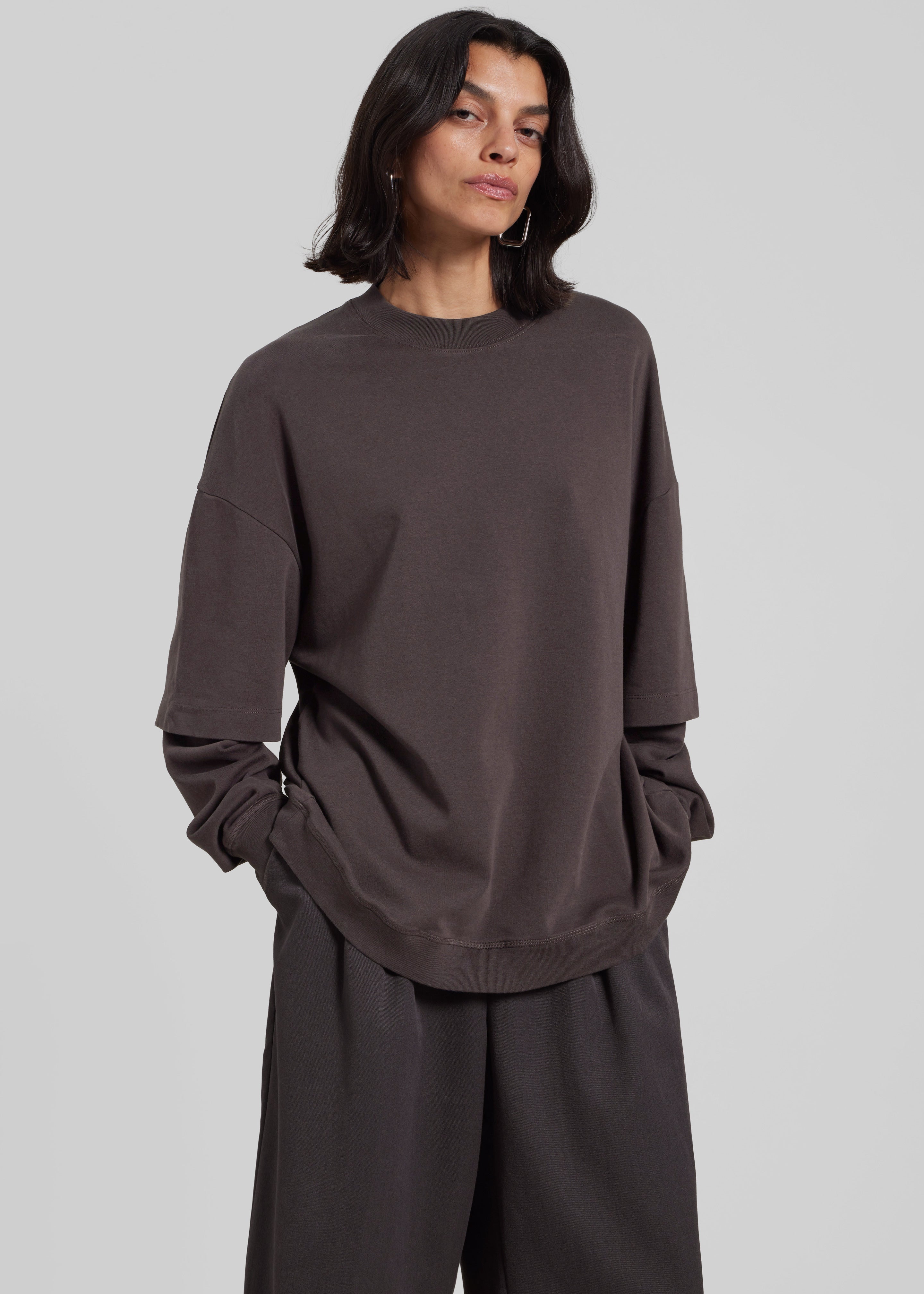 Darkpark Troy Double Sleeve Tee - Brown - 4
