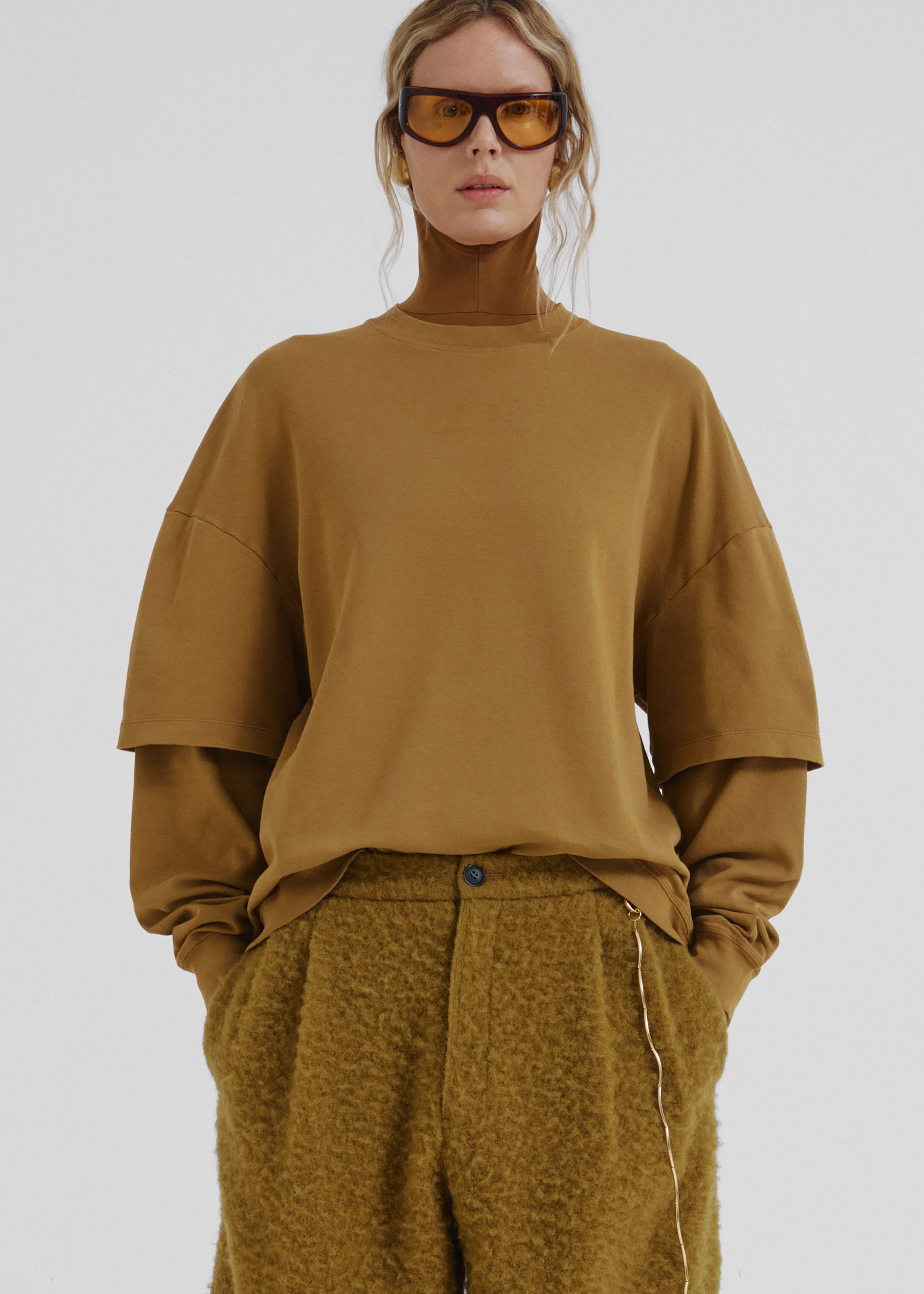 Darkpark Troy Double Sleeve Tee - Ochre - 4