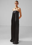 Darkpark Veronike Long Satin Bustier Dress - Black