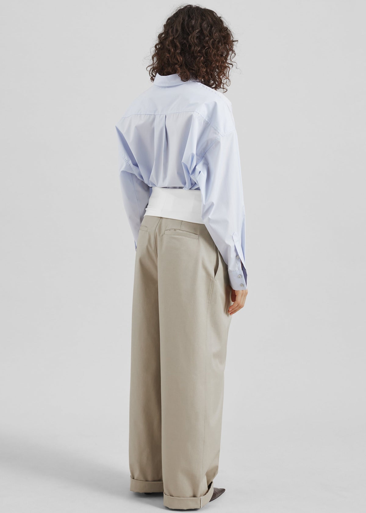 Darkpark Wendy Elastic Waist Wide-Leg Trousers - Beige - 6