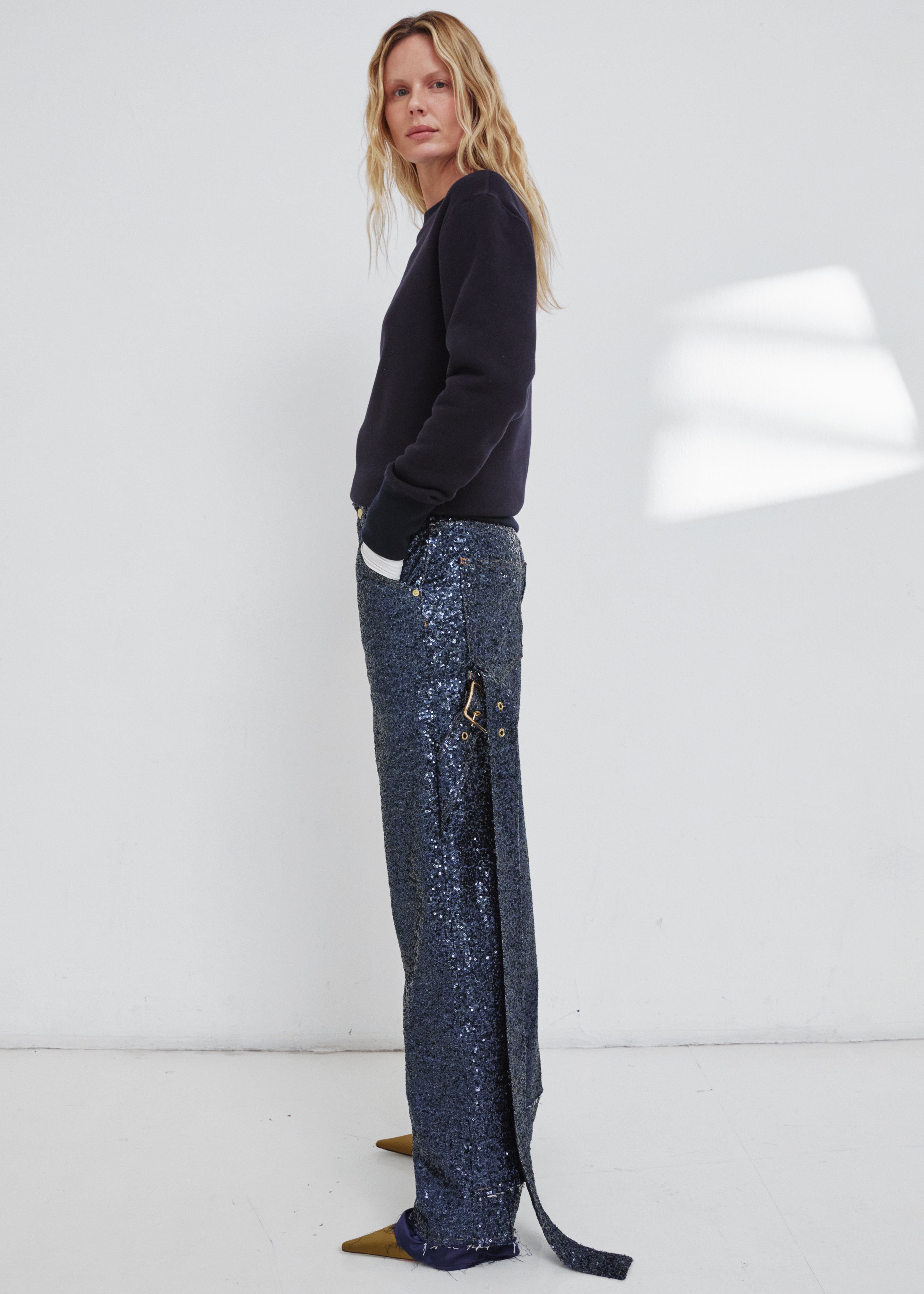 Darkpark You'll Never Take Me Off Cashmere Sweatshirt - Blue Navy - 3