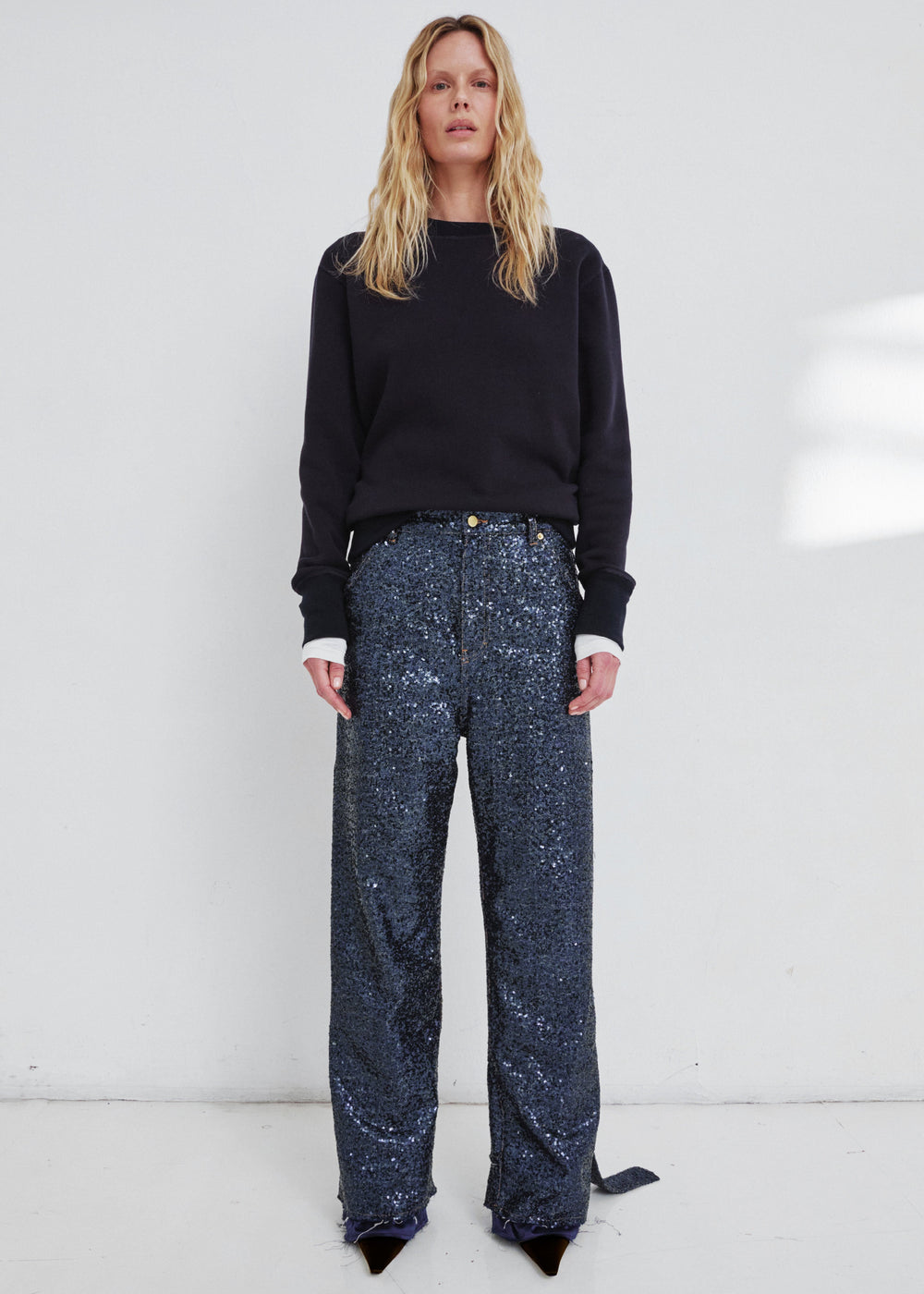 Darkpark You'll Never Take Me Off Cashmere Sweatshirt - Blue Navy - 1