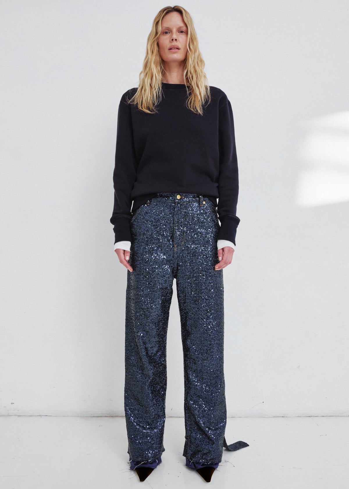 Darkpark You'll Never Take Me Off Cashmere Sweatshirt - Blue Navy - 2