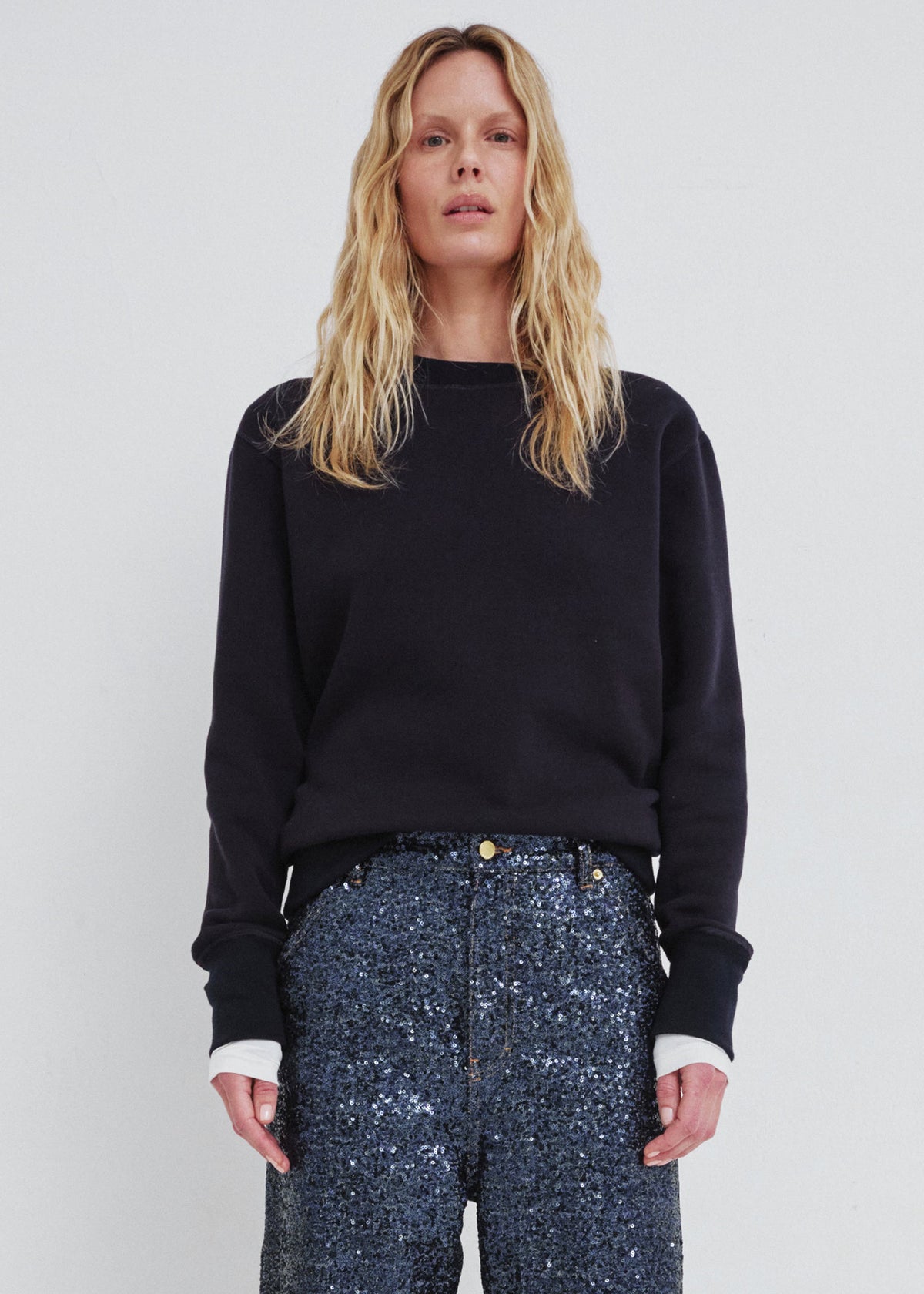 Darkpark You'll Never Take Me Off Cashmere Sweatshirt - Blue Navy - 1