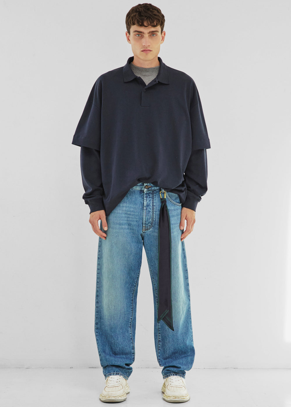 Darkpark Zack Double Sleeve Polo - Blue Navy